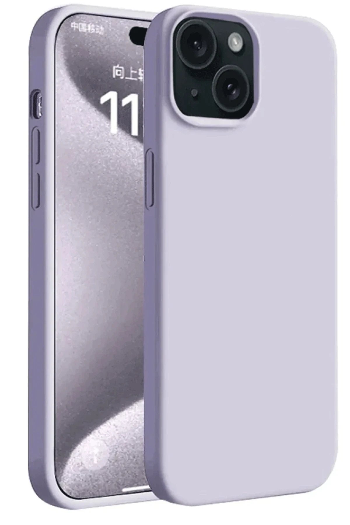 iPhone 15 Plus Kılıf First Silikon - Lila-(5796)