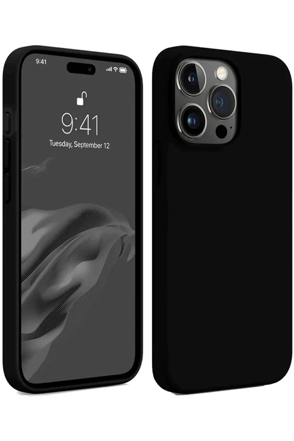 iPhone 15 Pro Kılıf First Silikon - Siyah-(5796)