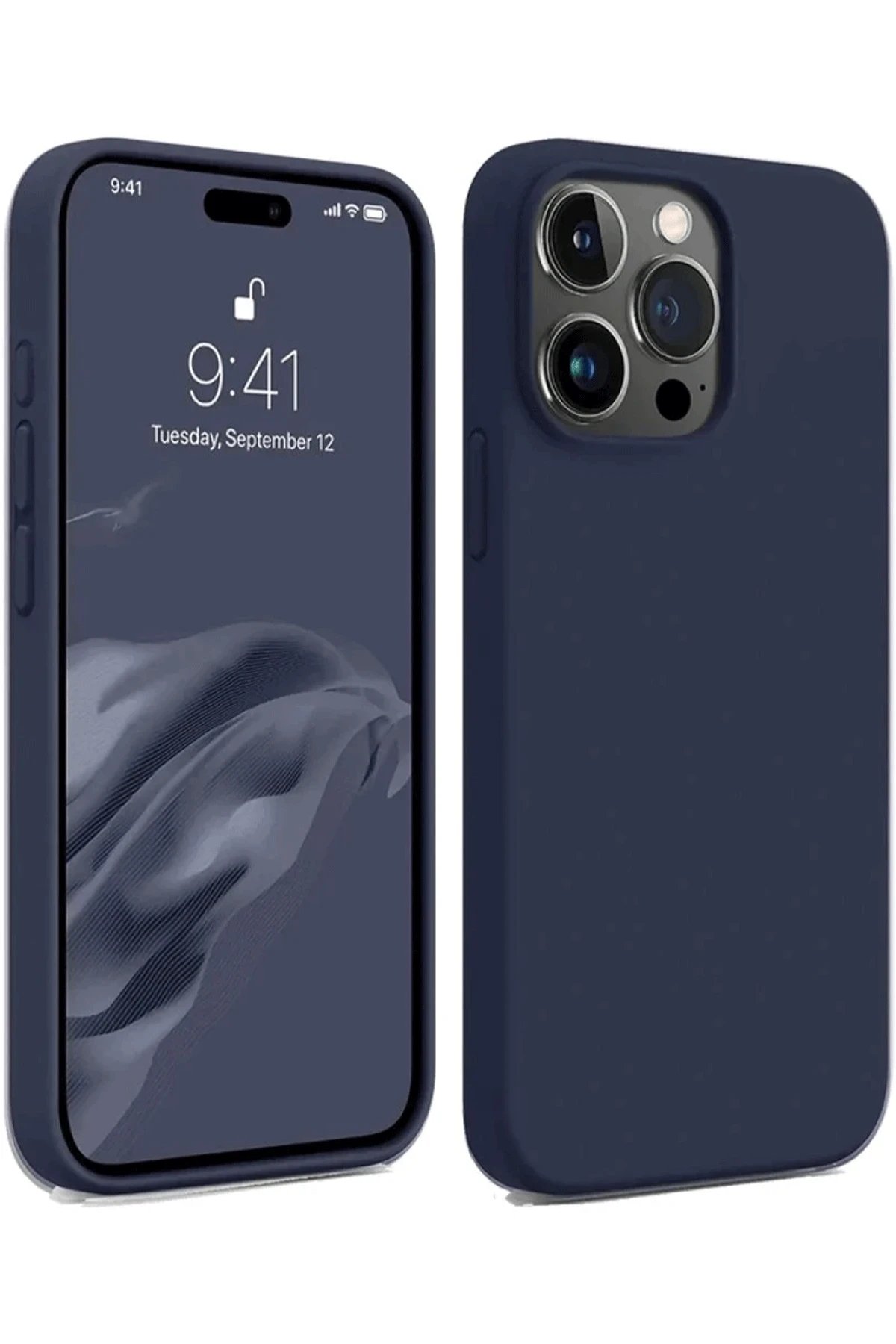 iPhone 15 Pro Kılıf First Silikon - Lacivert-(5796)
