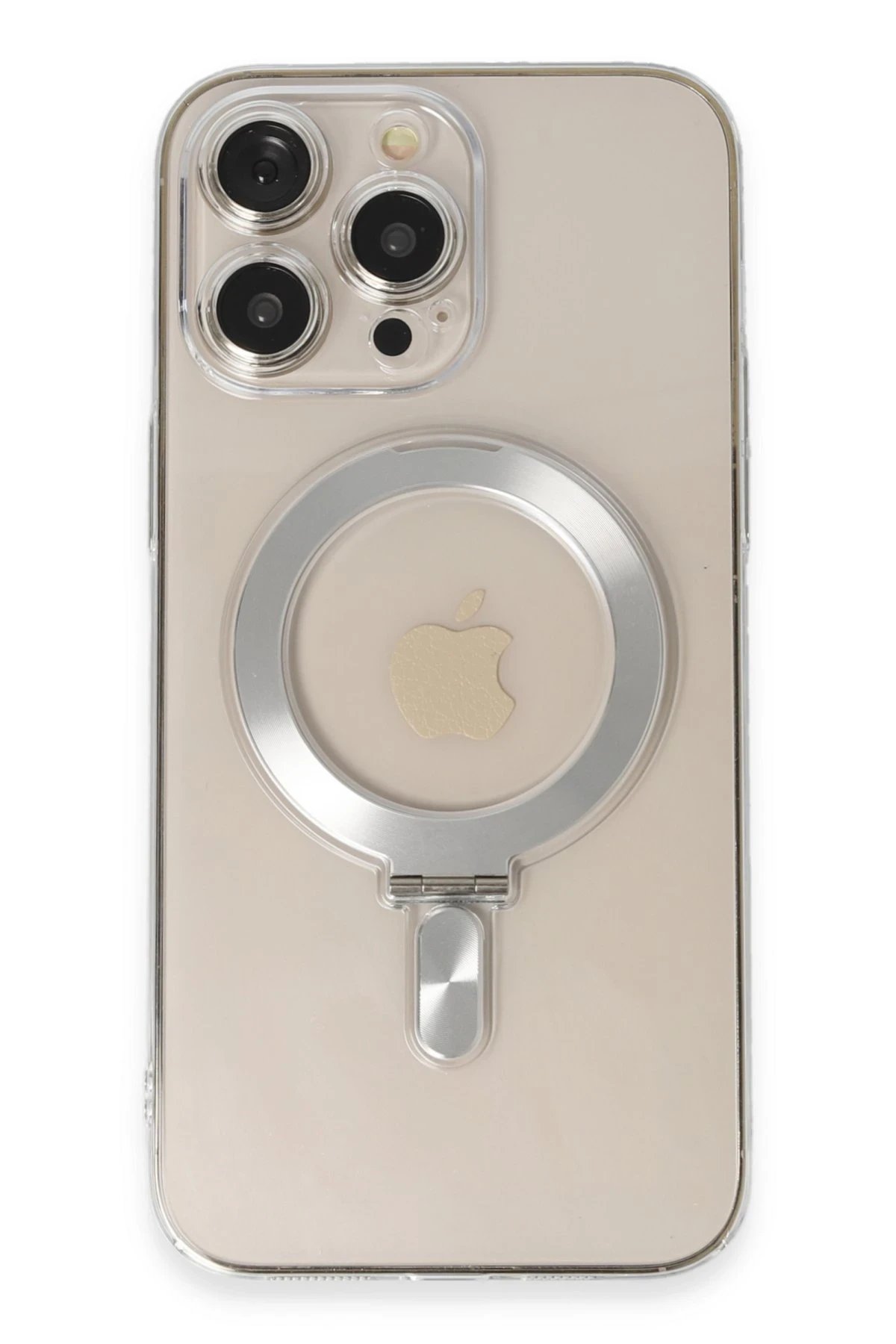 iPhone 14 Pro Era Magsafe Standlı Kapak - Şeffaf-(5796)