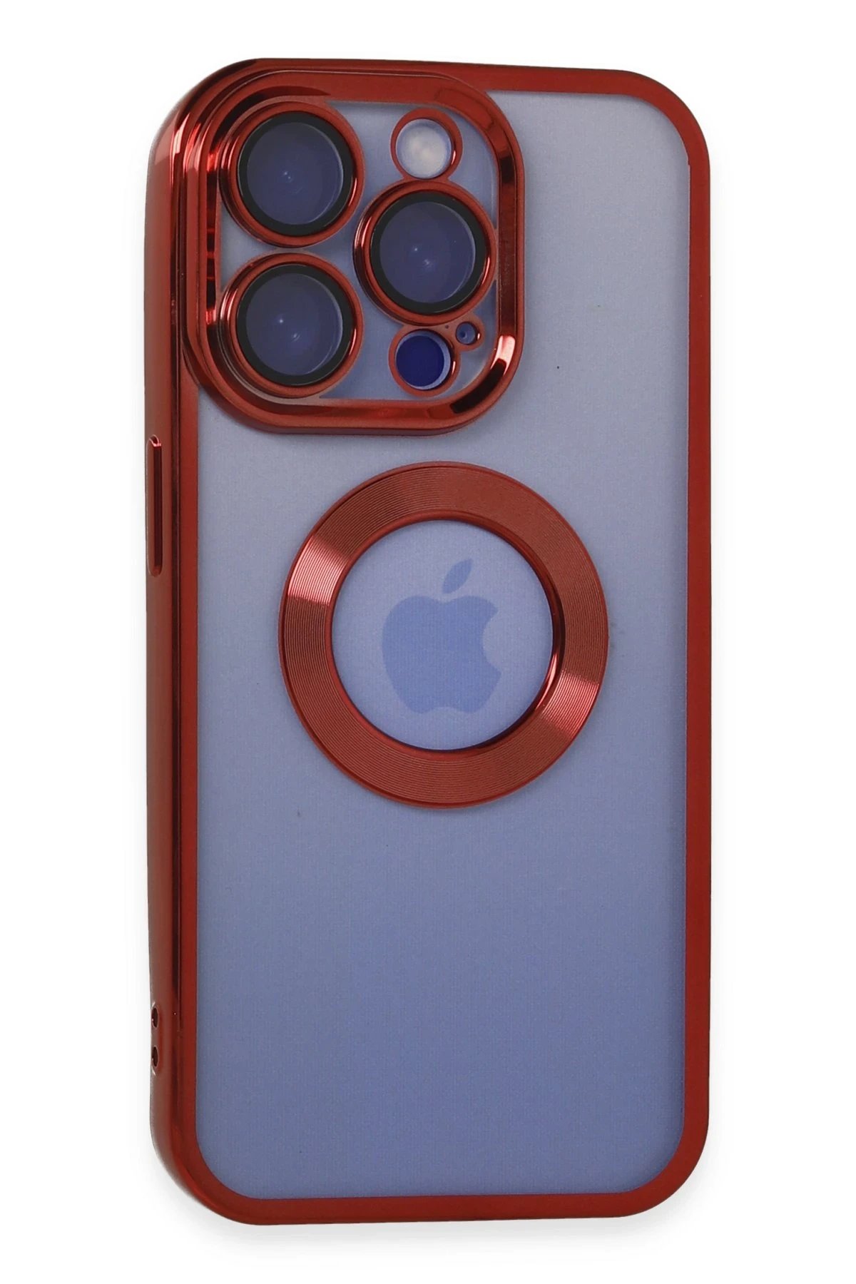 iPhone 15 Pro Kılıf Slot Silikon - Kırmızı-(5796)