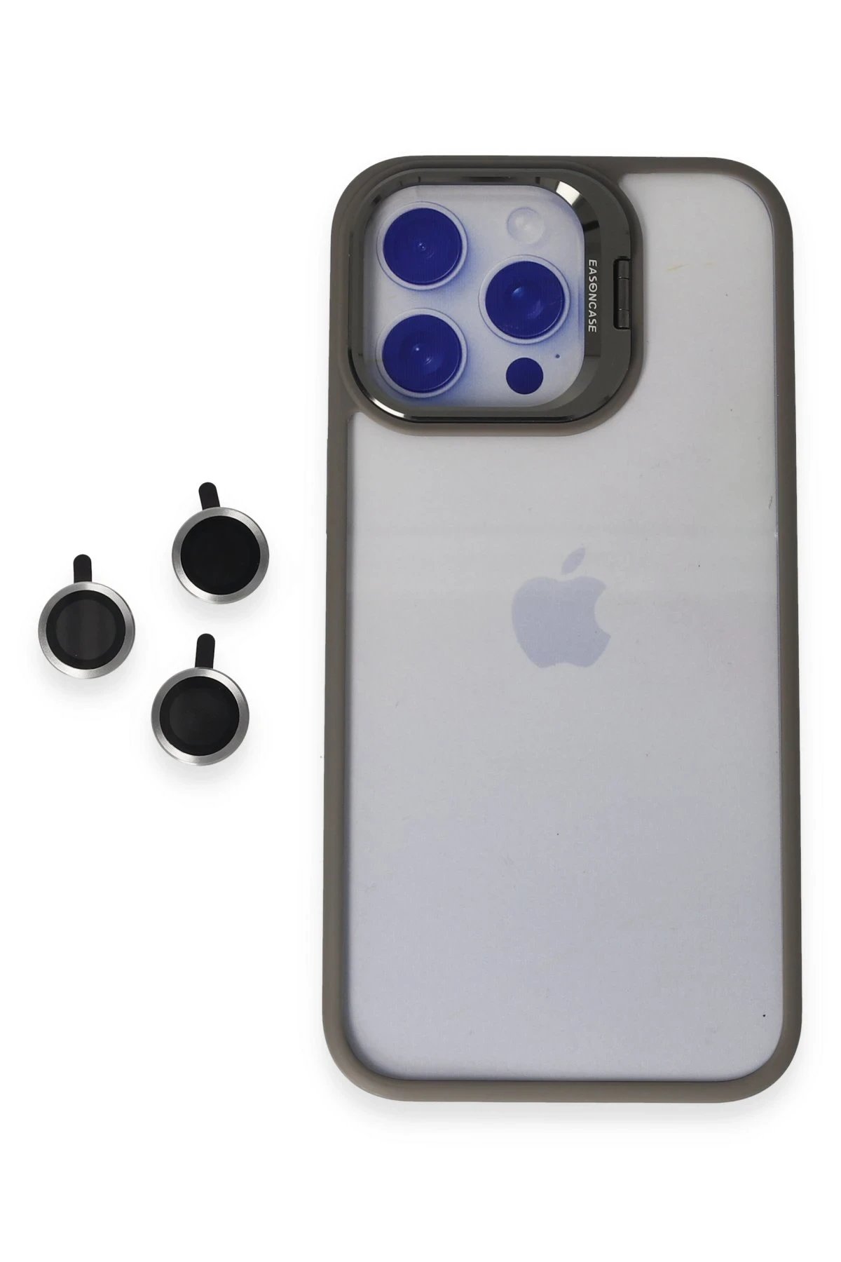 iPhone 15 Pro Kılıf Roblox Lens Standlı Kapak - Titan Gri-(5796)
