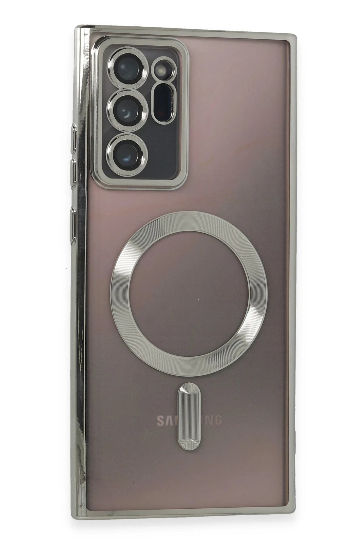 Samsung Galaxy Note 20 Ultra Kılıf Kross Magneticsafe Kapak - Gümüş-(5796)
