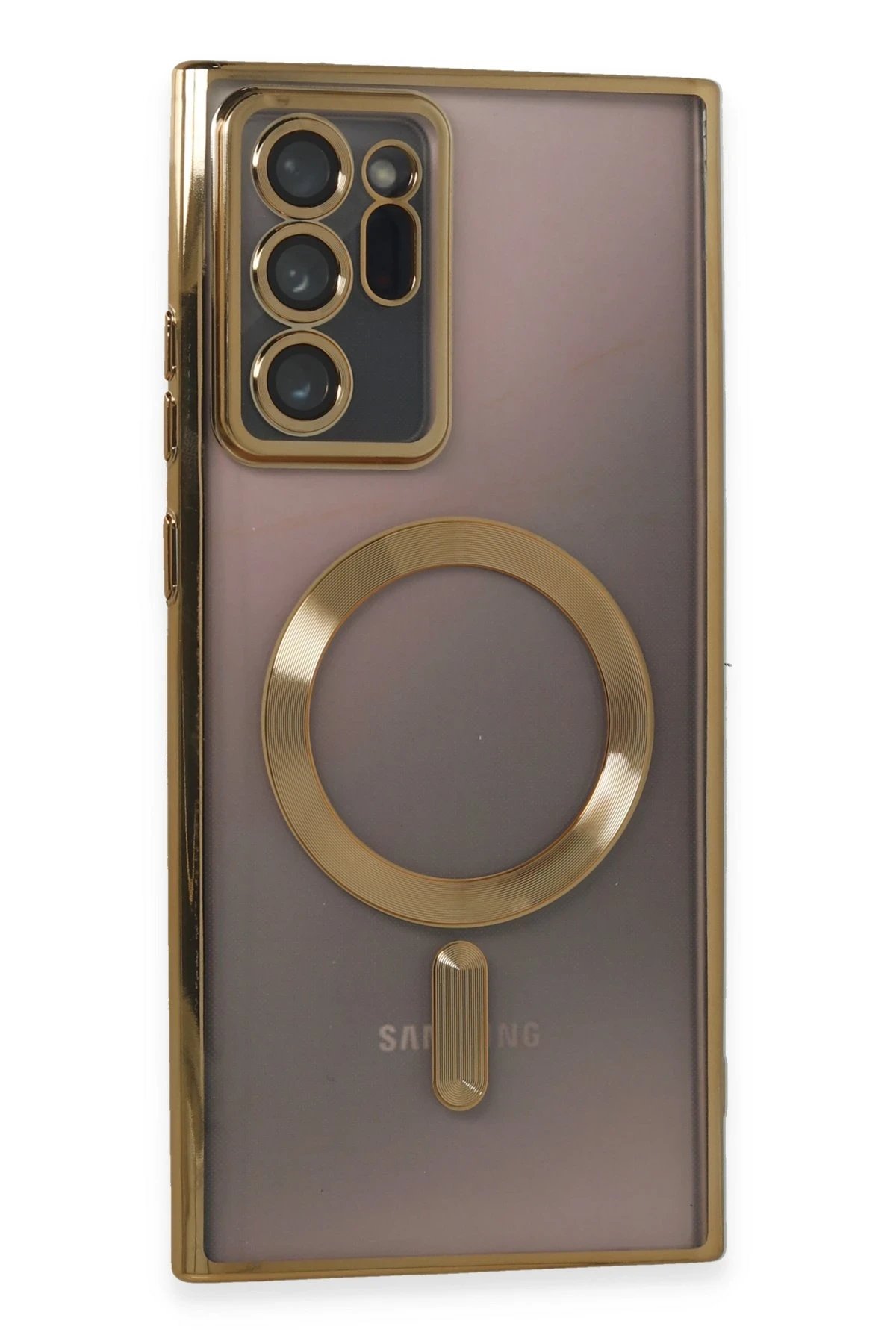 Samsung Galaxy Note 20 Ultra Kılıf Kross Magneticsafe Kapak - Gold-(5796)