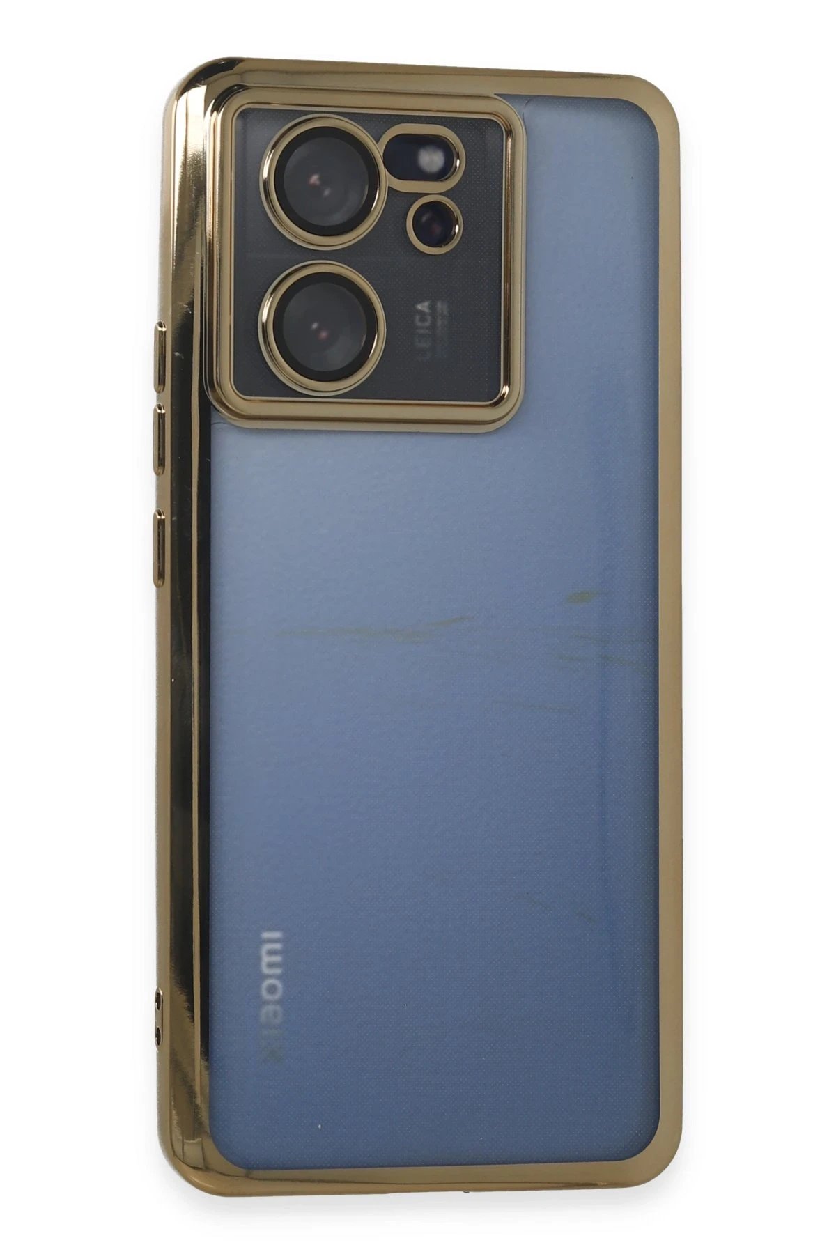 Xiaomi Mi 13T Kılıf Lensli Silikon - Gold-(5796)