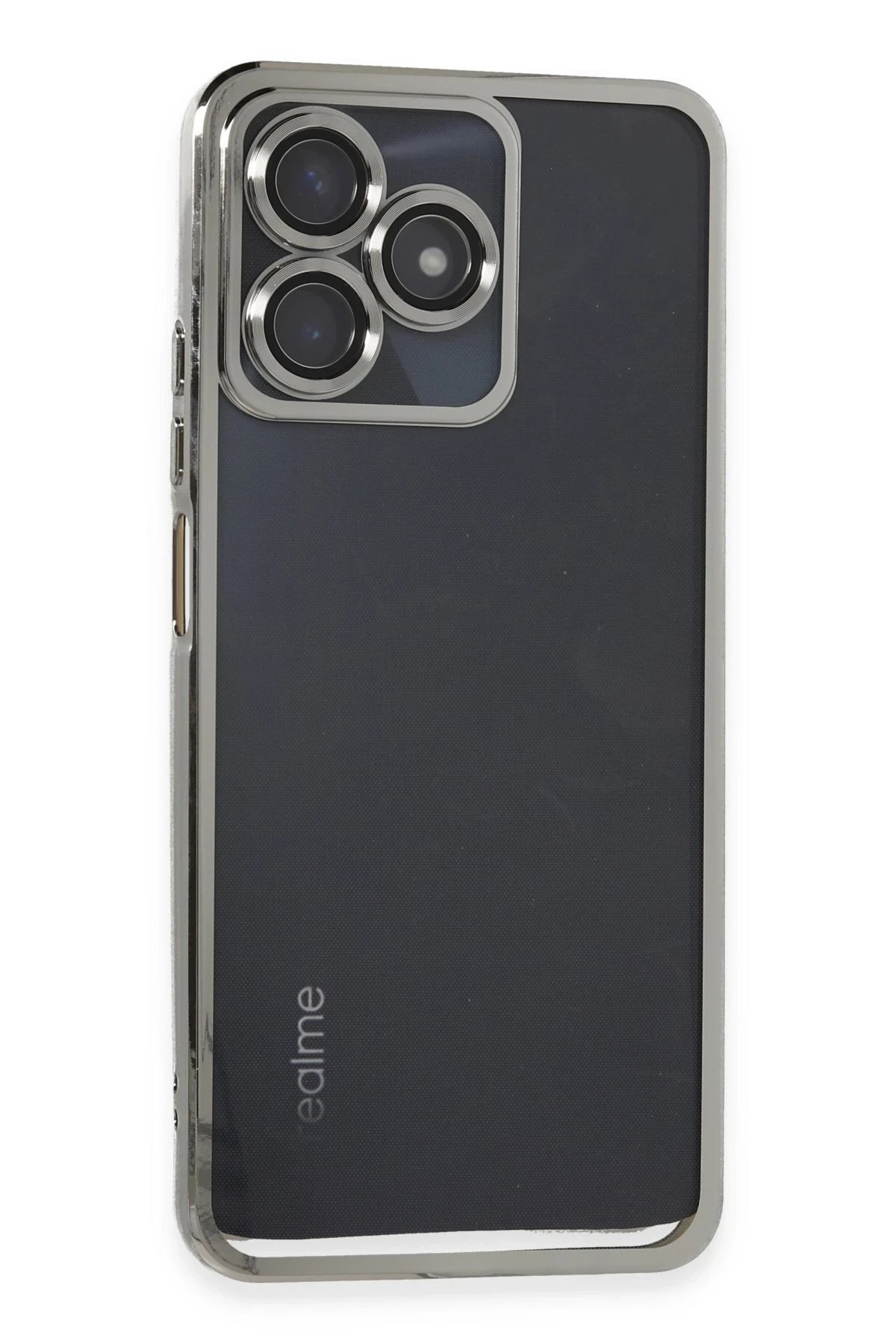 Realme C53 Kılıf Lensli Silikon - Gümüş-(5796)