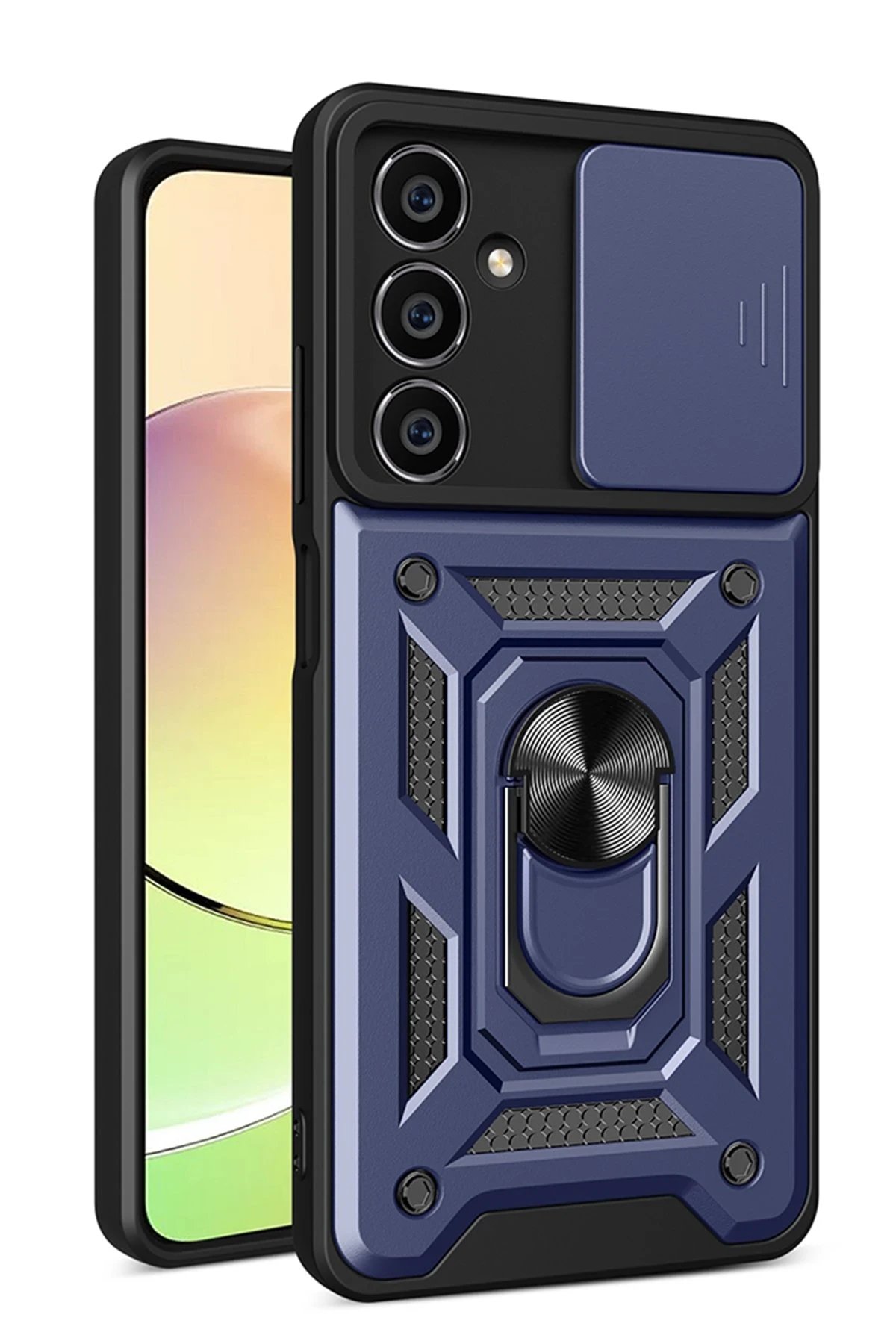 Samsung Galaxy A05S Kılıf Pars Lens Yüzüklü Silikon - Lacivert-(5796)