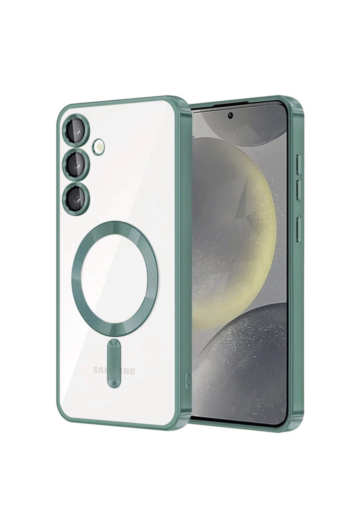Samsung Galaxy S24 Kılıf Kross Magneticsafe Kapak - Koyu Yeşil-(5796)