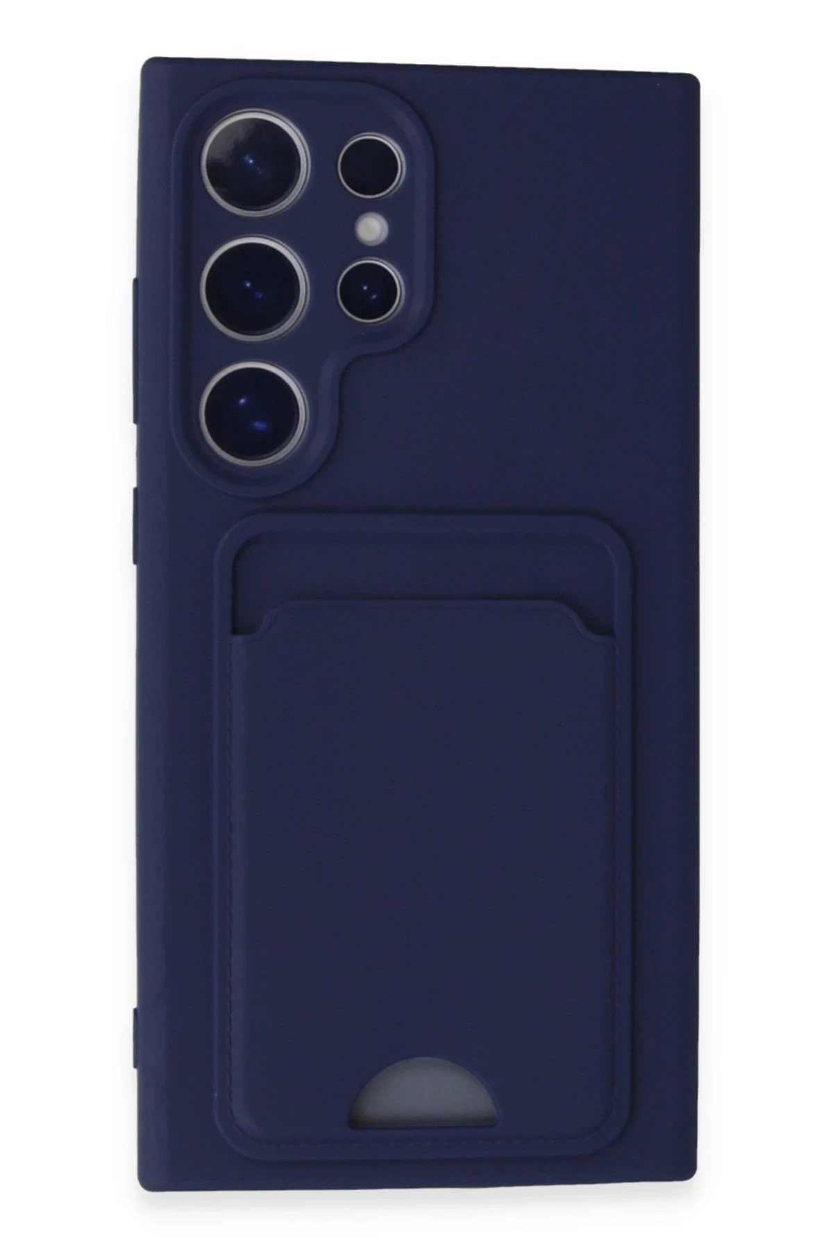 Samsung Galaxy S24 Ultra Kılıf Kelvin Kartvizitli Silikon - Lacivert-(5796)