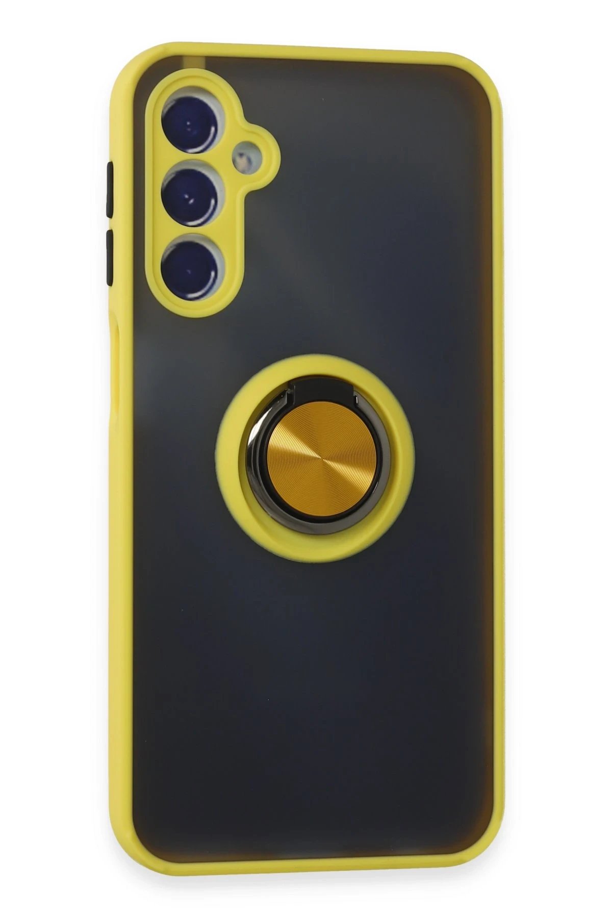 Samsung Galaxy M34 5G Kılıf Montreal Yüzüklü Silikon Kapak - Sarı-(5796)
