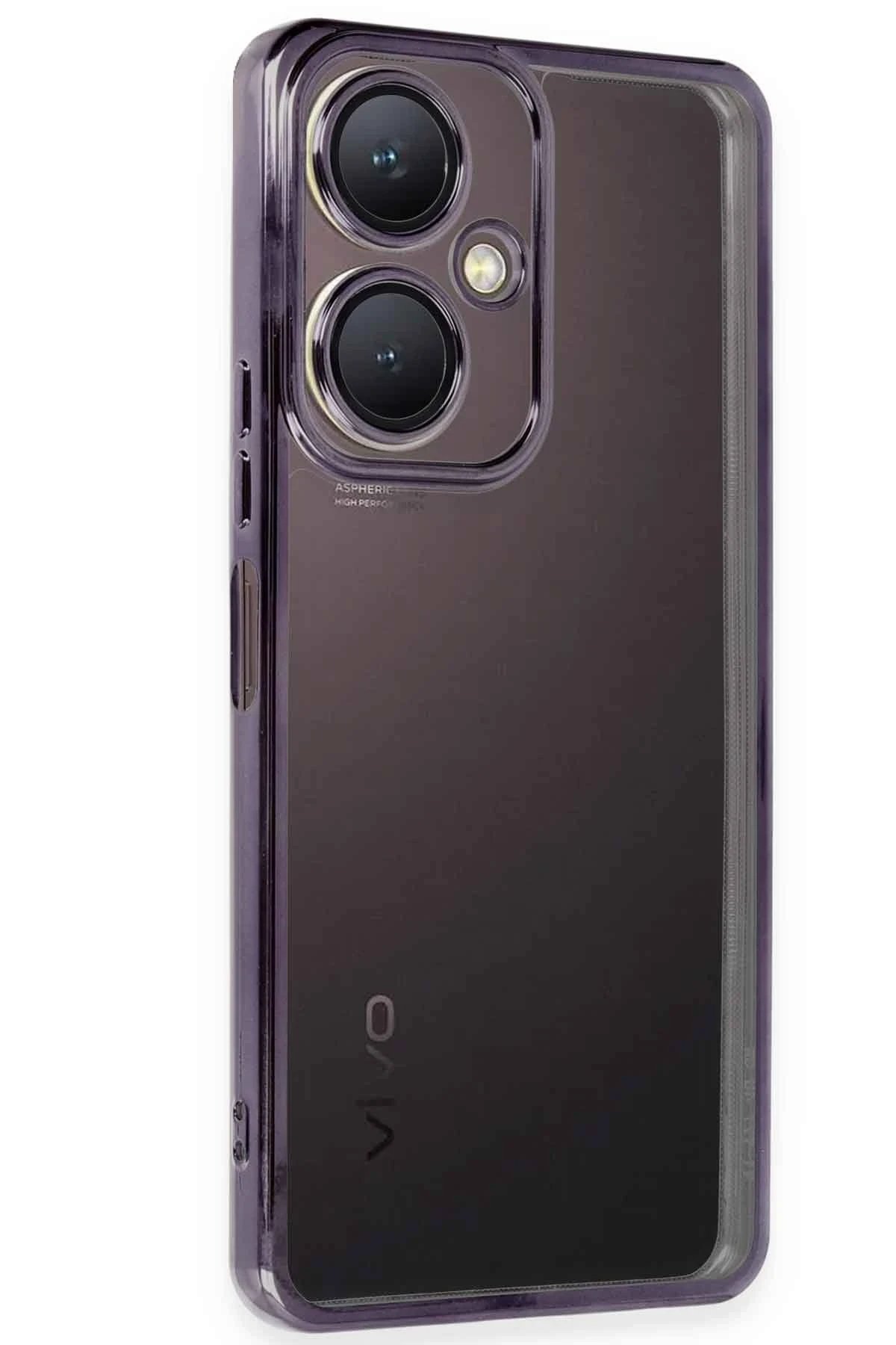 Vivo Y27 Kılıf Lensli Silikon - Mor-(5796)