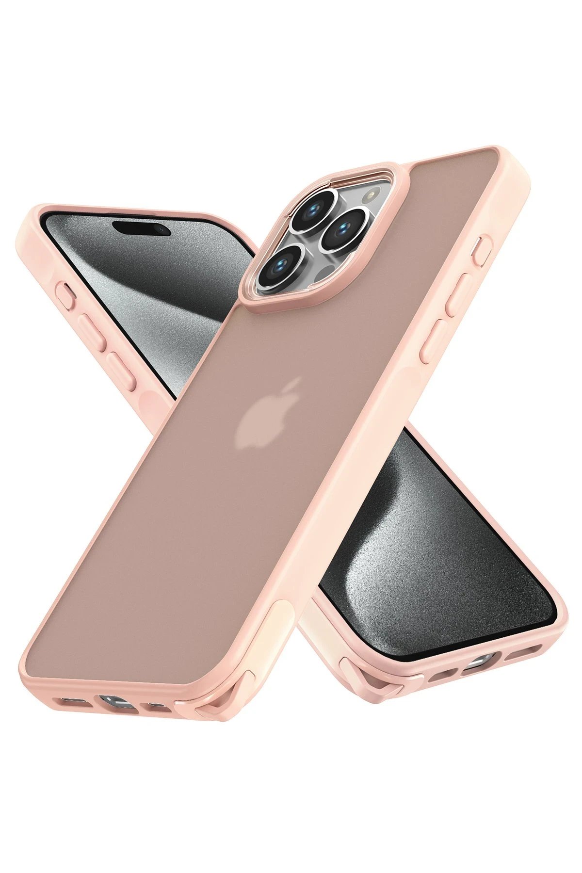 iPhone 14 Pro Max Kılıf Elegant Kapak - Pudra-(5796)