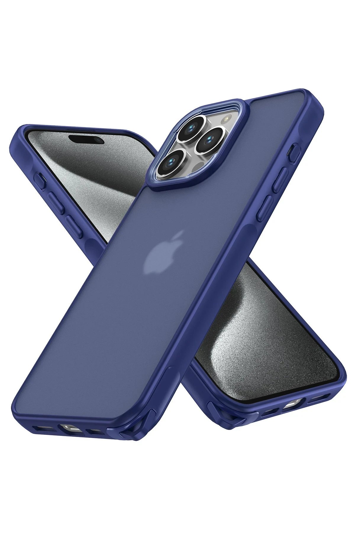 iPhone 15 Pro Max Kılıf Elegant Kapak - Lacivert-(5796)