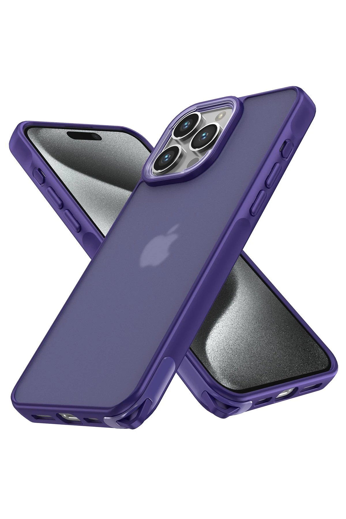 iPhone 15 Pro Max Kılıf Elegant Kapak - Derin Mor-(5796)