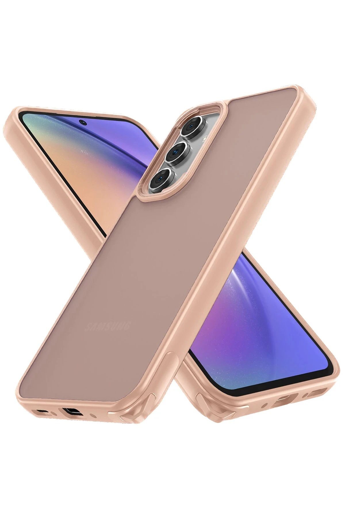 Samsung Galaxy A34 5G Kılıf Elegant Kapak - Pudra-(5796)