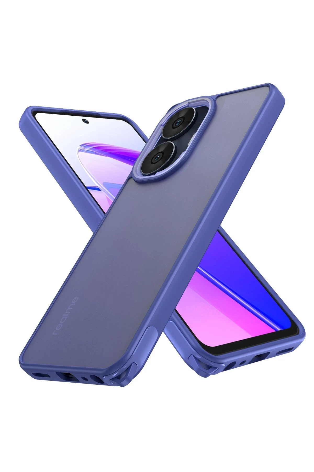 Realme C55 Kılıf Elegant Kapak - Açık Mavi-(5796)