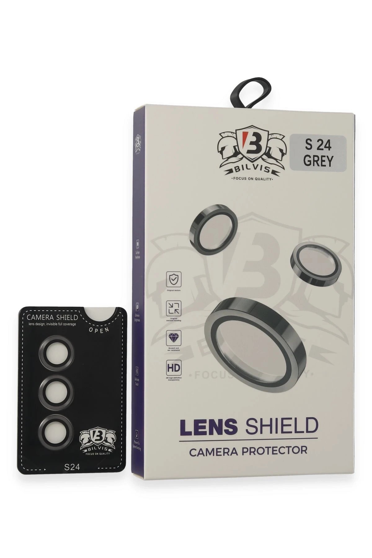 Samsung Galaxy S24 Bilvis Titan Kamera Lens - Titan Gri-(5796)