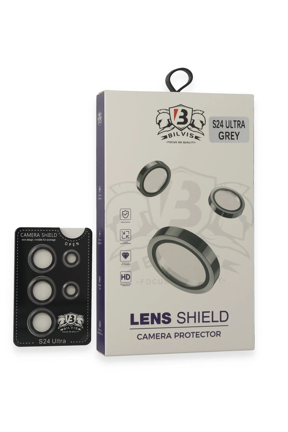 Samsung Galaxy S24 Ultra Bilvis Titan Kamera Lens - Titan Gri-(5796)