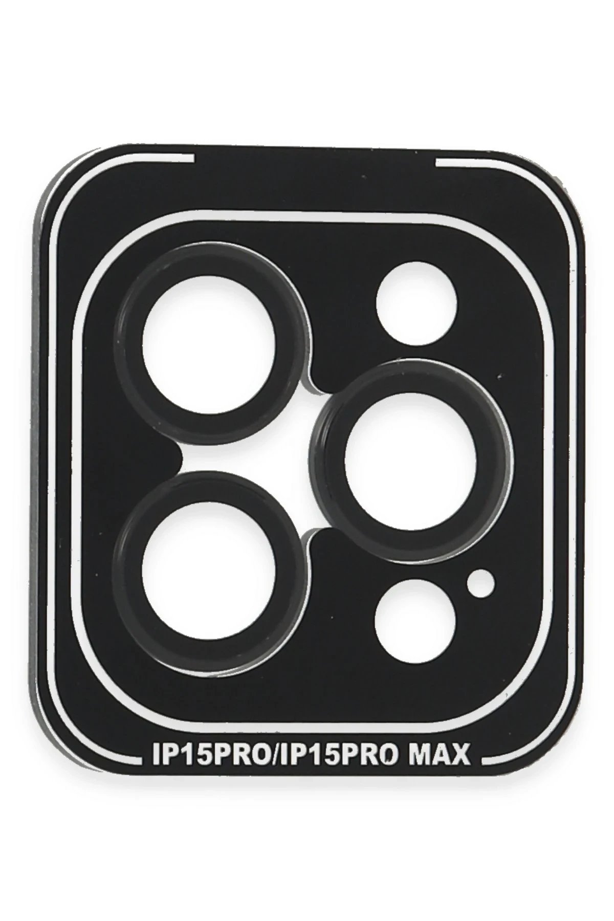 iPhone 15 Pro Max PVD Metal Kamera Lens - Siyah-(5796)