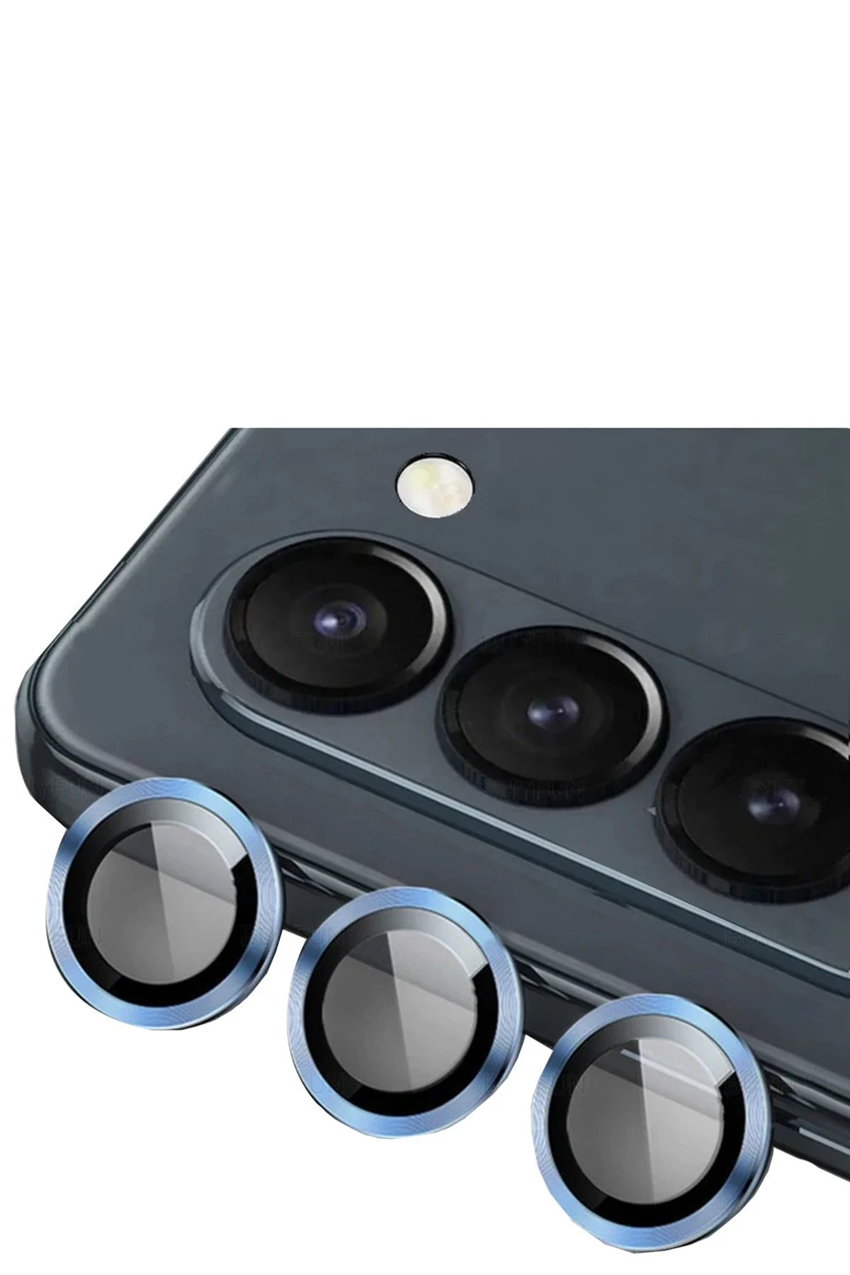 Samsung Galaxy Z Fold 5 Valdez Metal Kamera Lens - Mavi-(5796)