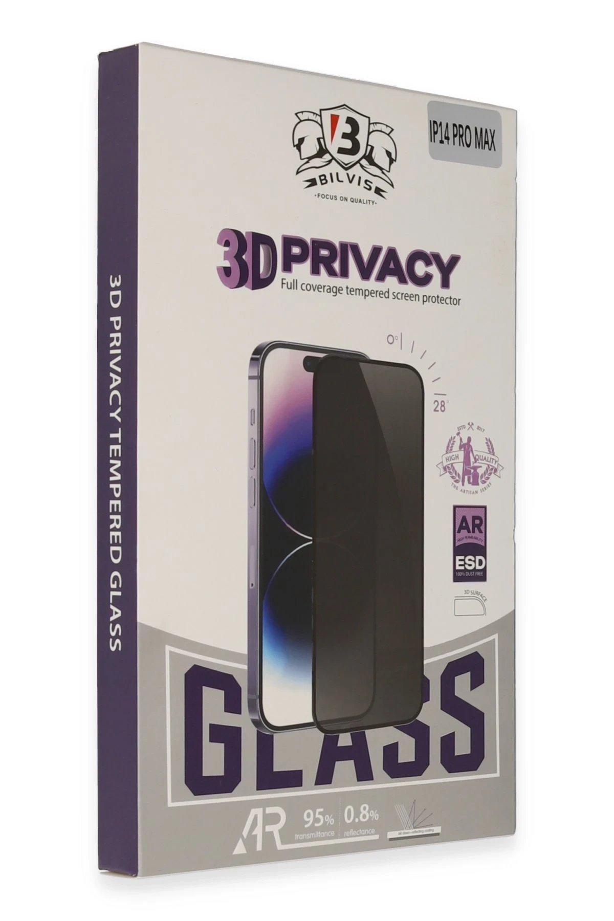 iPhone 15 Pro Bilvis 3D Hayalet Cam Ekran Koruyucu-(5796)