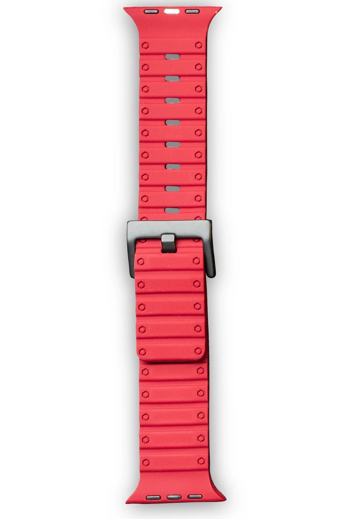 Apple Watch 42mm Magnus Mıknatıslı Silikon Kordon - Kırmızı-(5796)