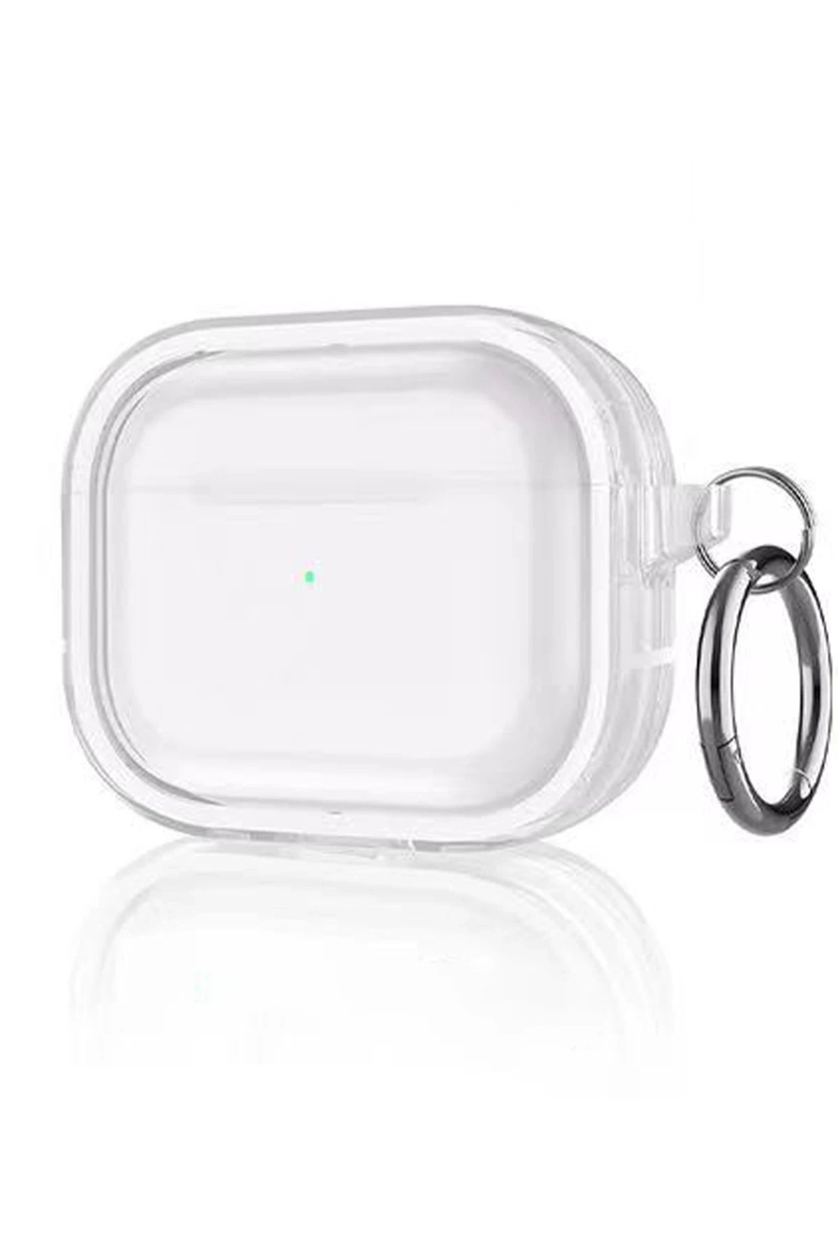 Airpods Pro 2 (2.nesil) Shiny Şeffaf Kılıf - Beyaz-(5796)