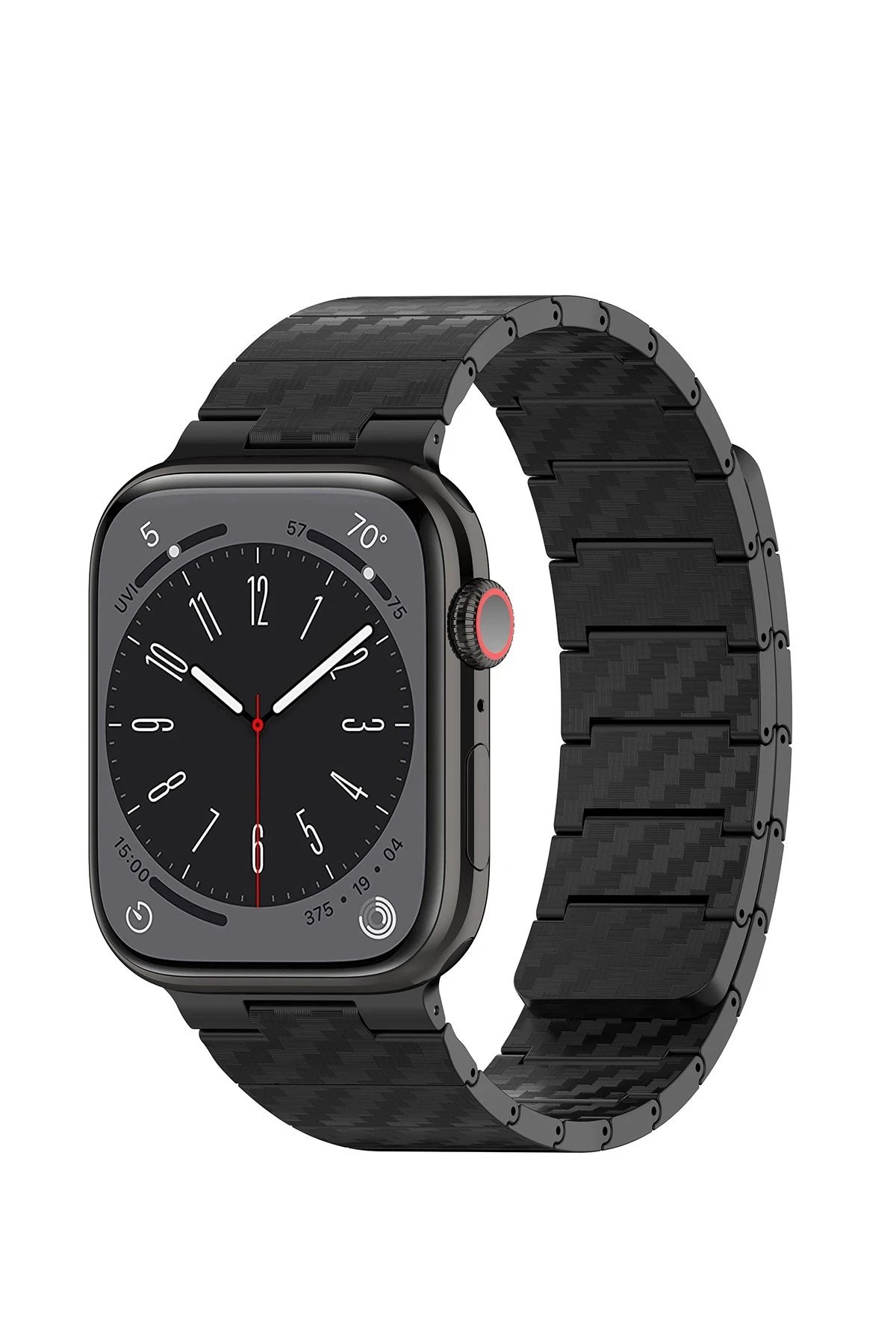 Watch 45mm Carbon Steel Kordon - Siyah-(5796)