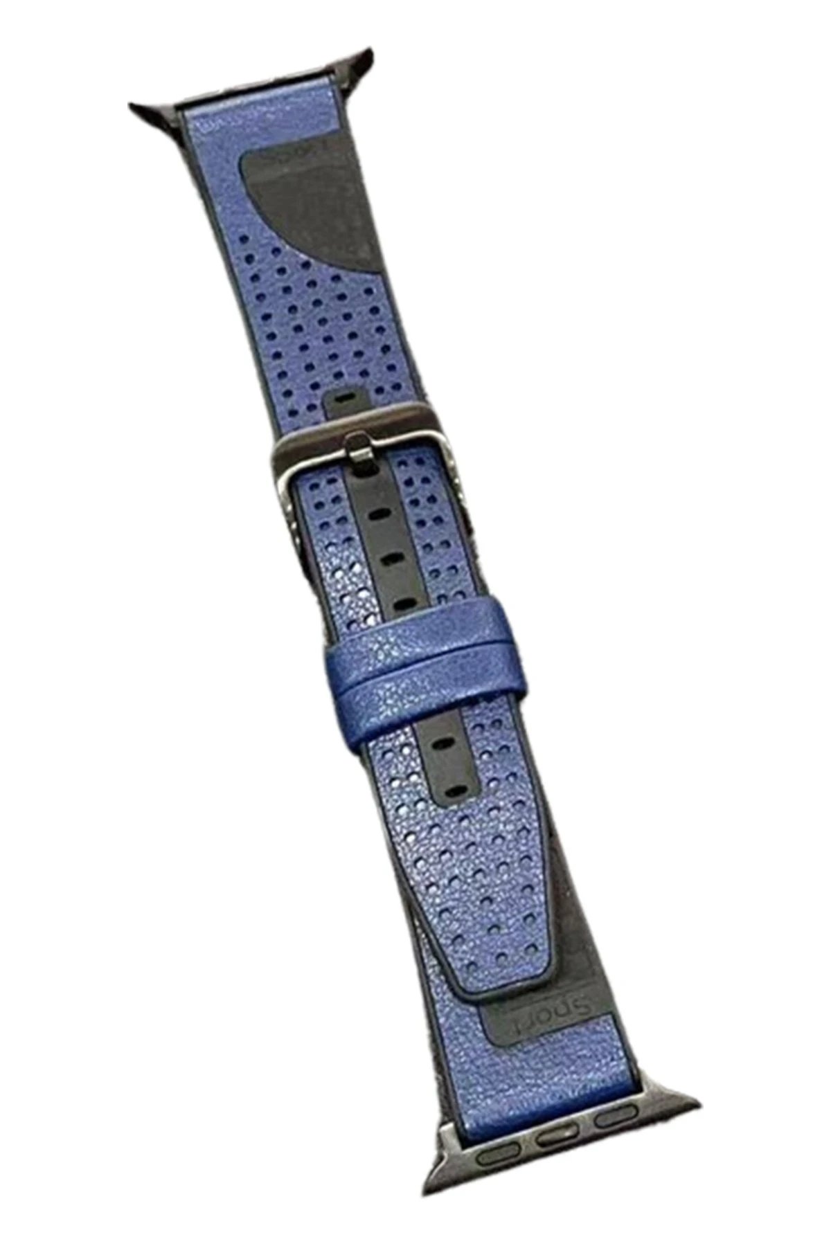 Watch 45mm Buff Deri Kordon - Lacivert-(5796)