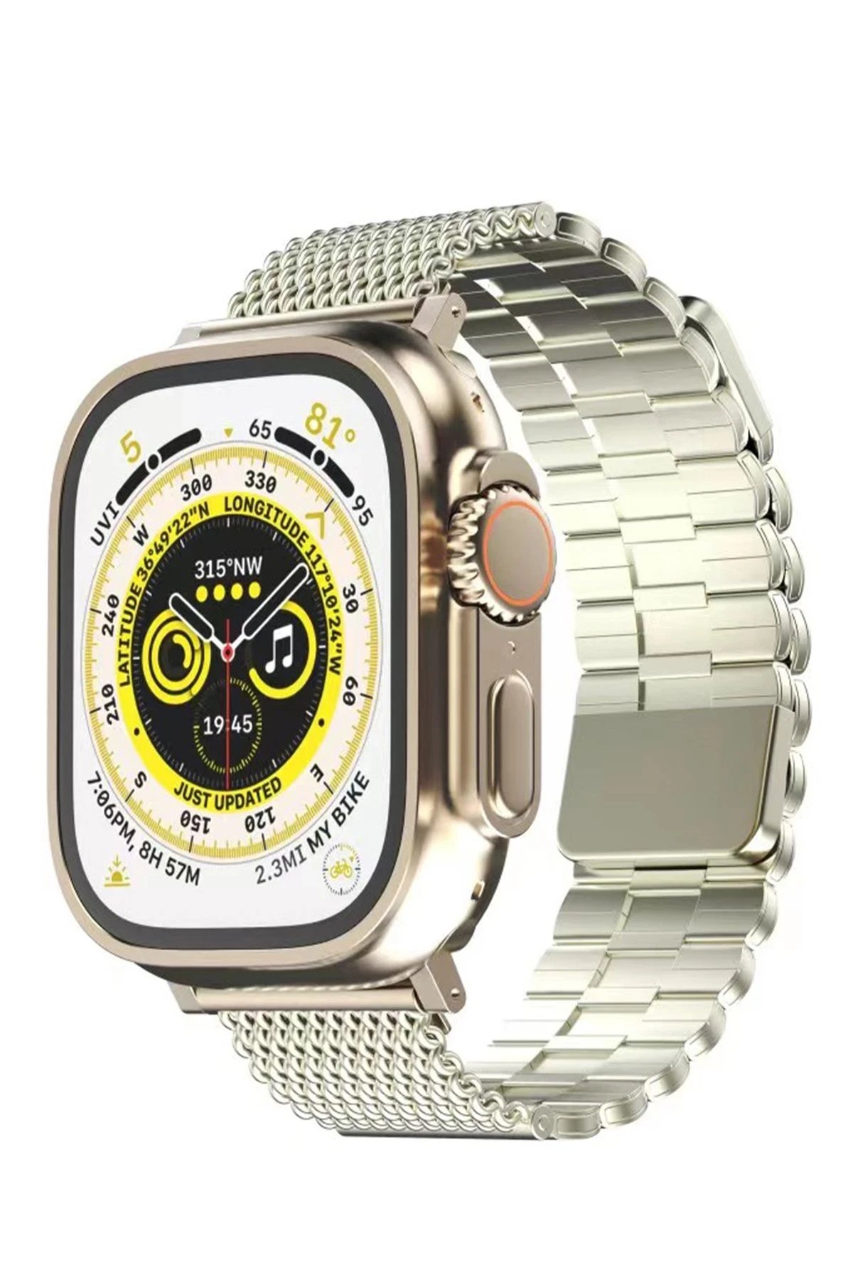 Apple Watch 38mm Ascend Metal Kordon - Yıldız Işığı-(5796)