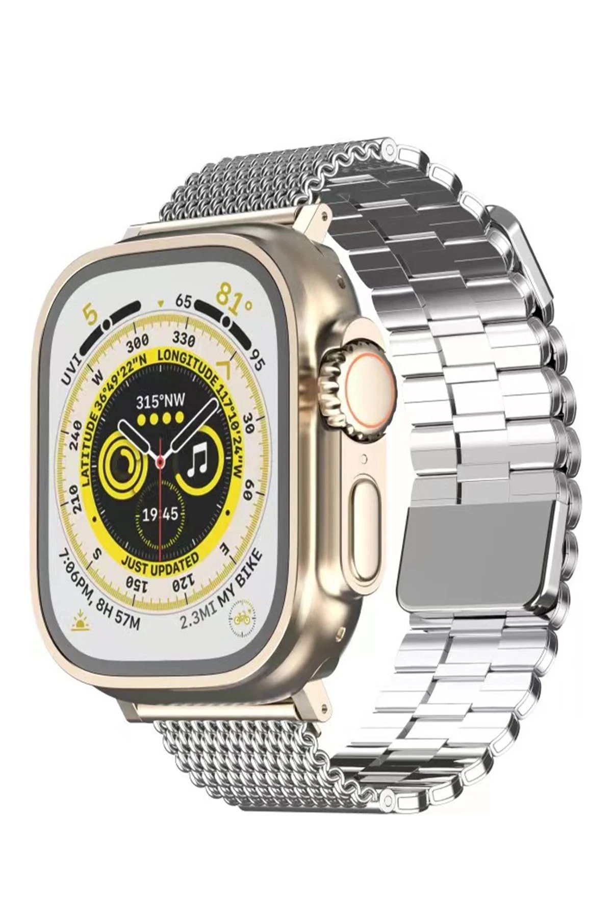 Apple Watch 38mm Ascend Metal Kordon - Gümüş-(5796)