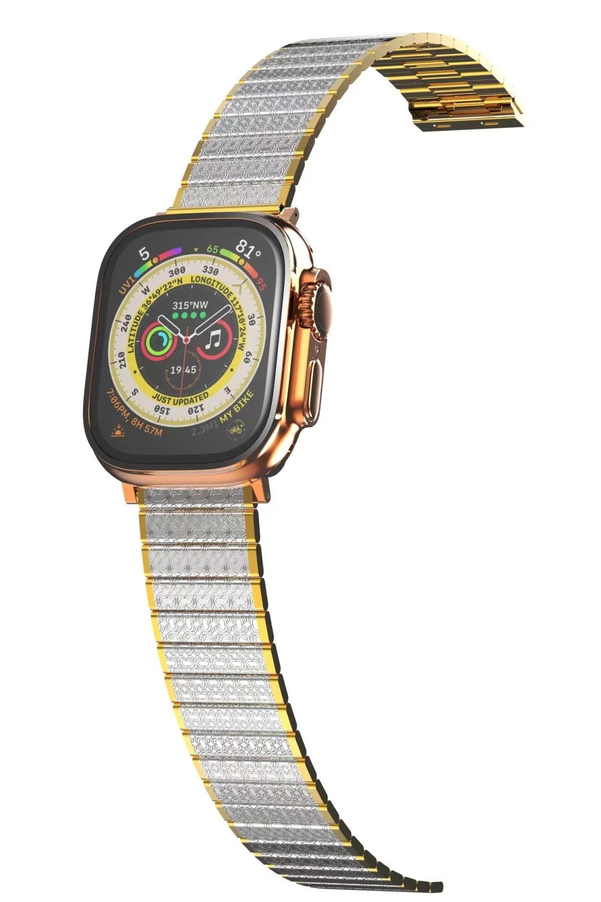 Apple Watch 38mm Made Metal Kordon - Gümüş-Gold-(5796)