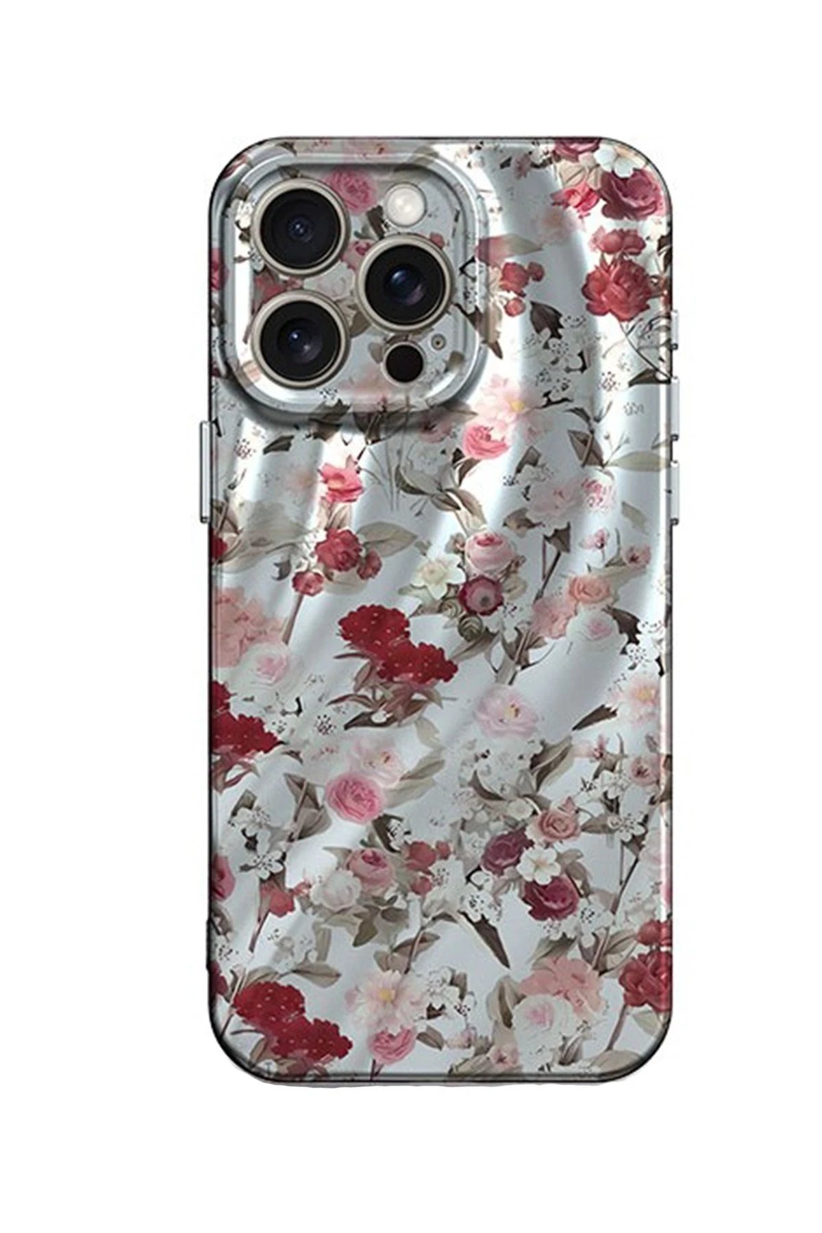 iPhone 13 Pro Kılıf Crew Desenli Kapak - Çiçek-(5796)