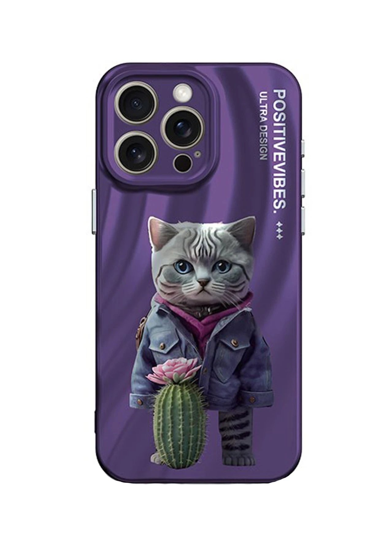 iPhone 14 Pro Kılıf Crew Desenli Kapak - Kedi-(5796)