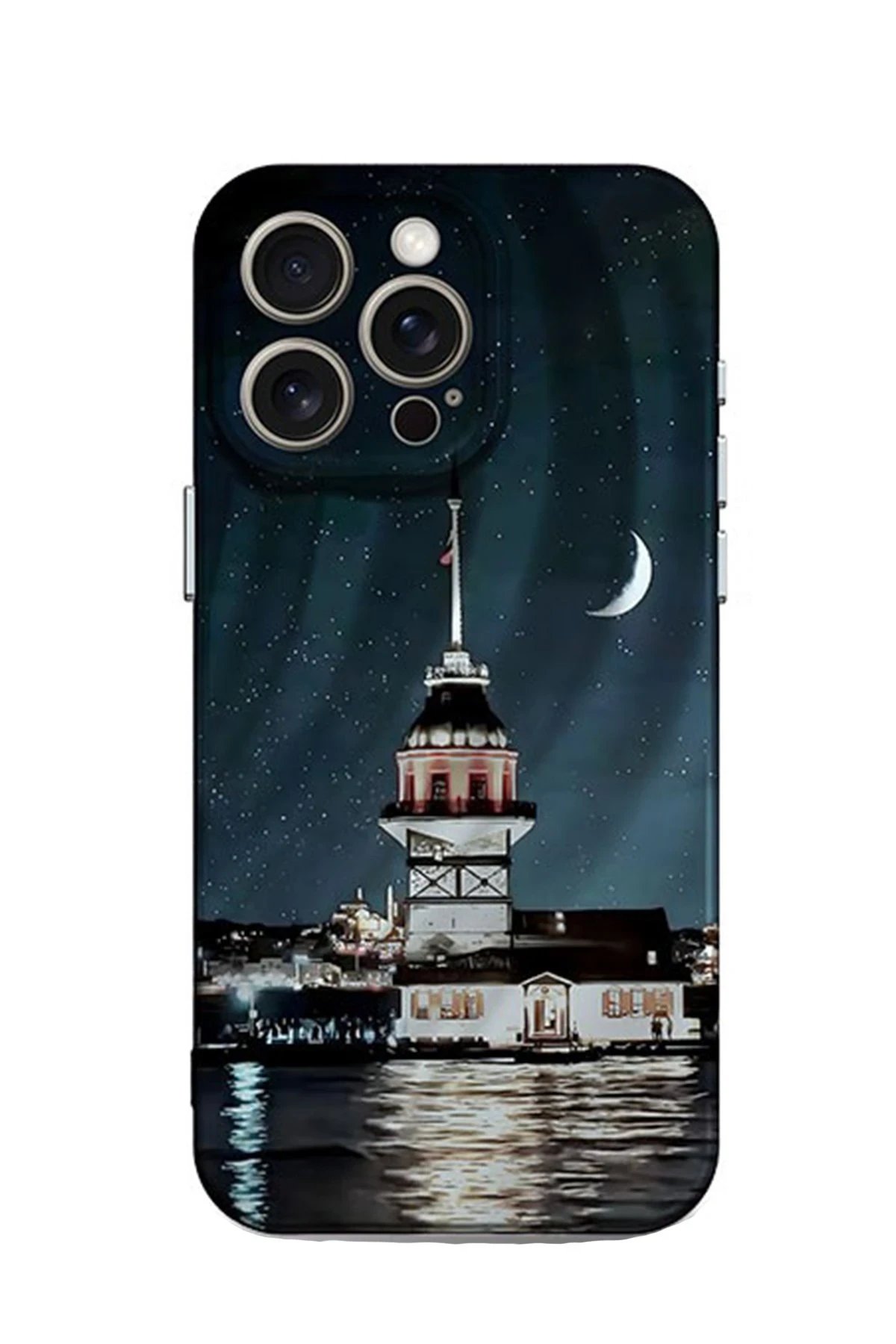iPhone 14 Pro Max Kılıf Crew Desenli Kapak - Kız Kulesi-(5796)