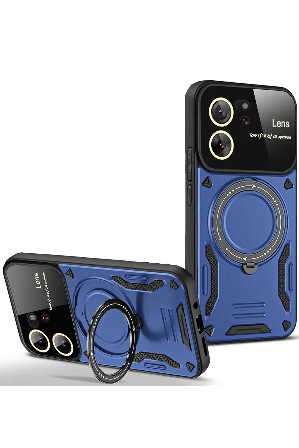 Xiaomi Mi 13T Pro Kılıf Joy Lens Standlı Kapak - Lacivert-(5796)