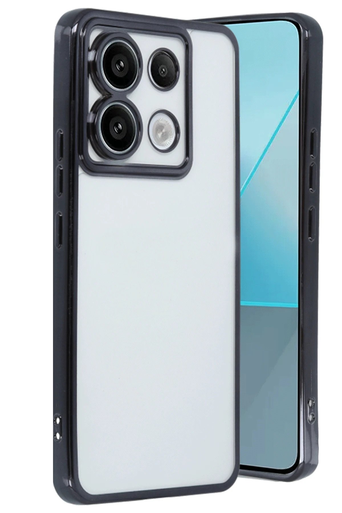 Xiaomi Poco X6 Kılıf Lensli Silikon - Siyah-(5796)