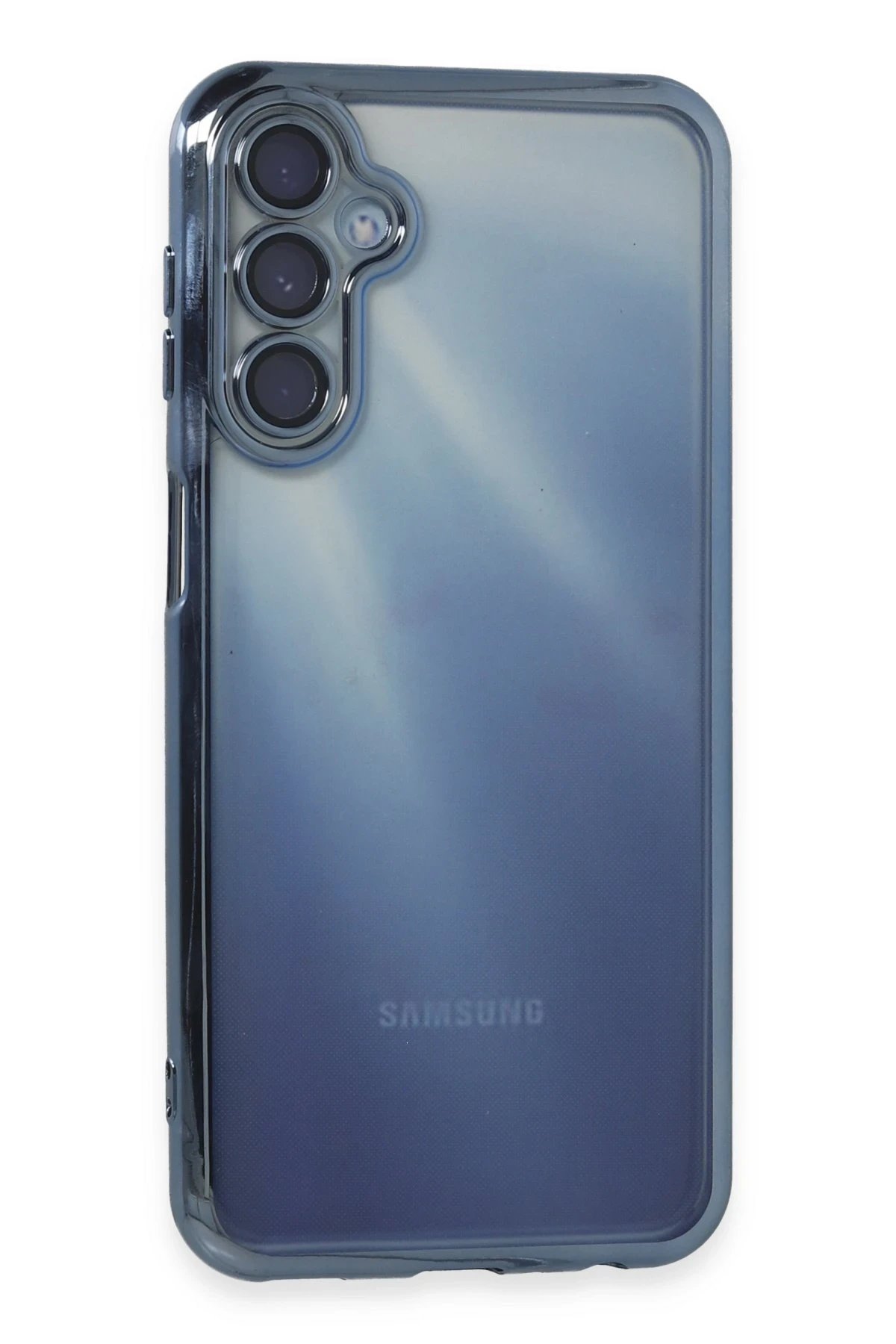 Samsung Galaxy A55 5G Kılıf Lensli Silikon - Açık Mavi-(5796)