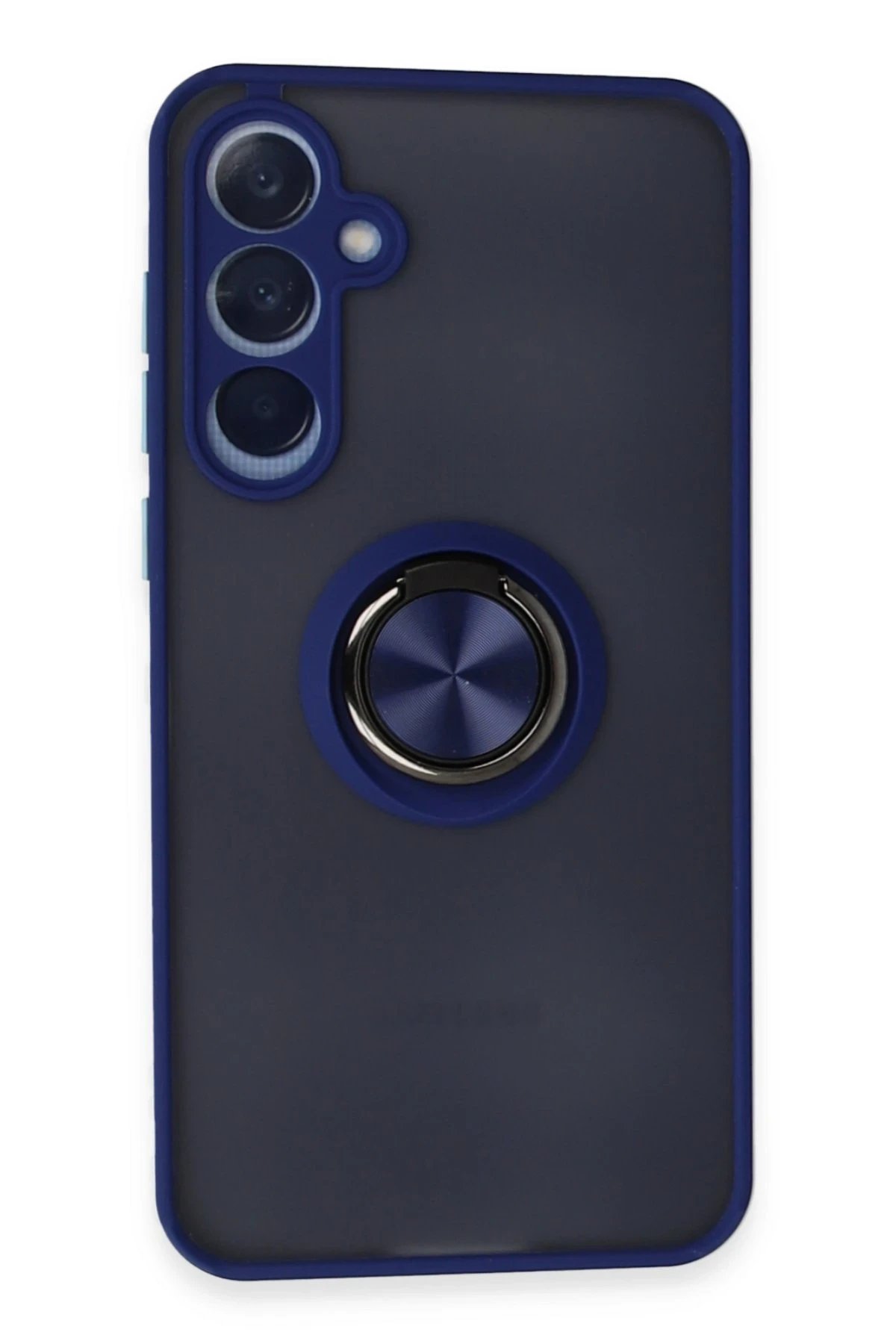 Samsung Galaxy A25 5G Kılıf Montreal Yüzüklü Silikon Kapak - Lacivert-(5796)