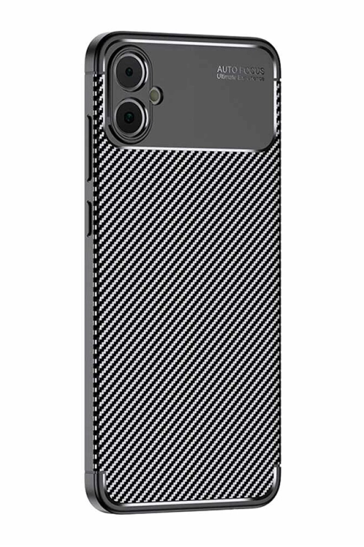 Samsung Galaxy A05 Kılıf Auto Focus Karbon Kapak - Siyah-(5796)