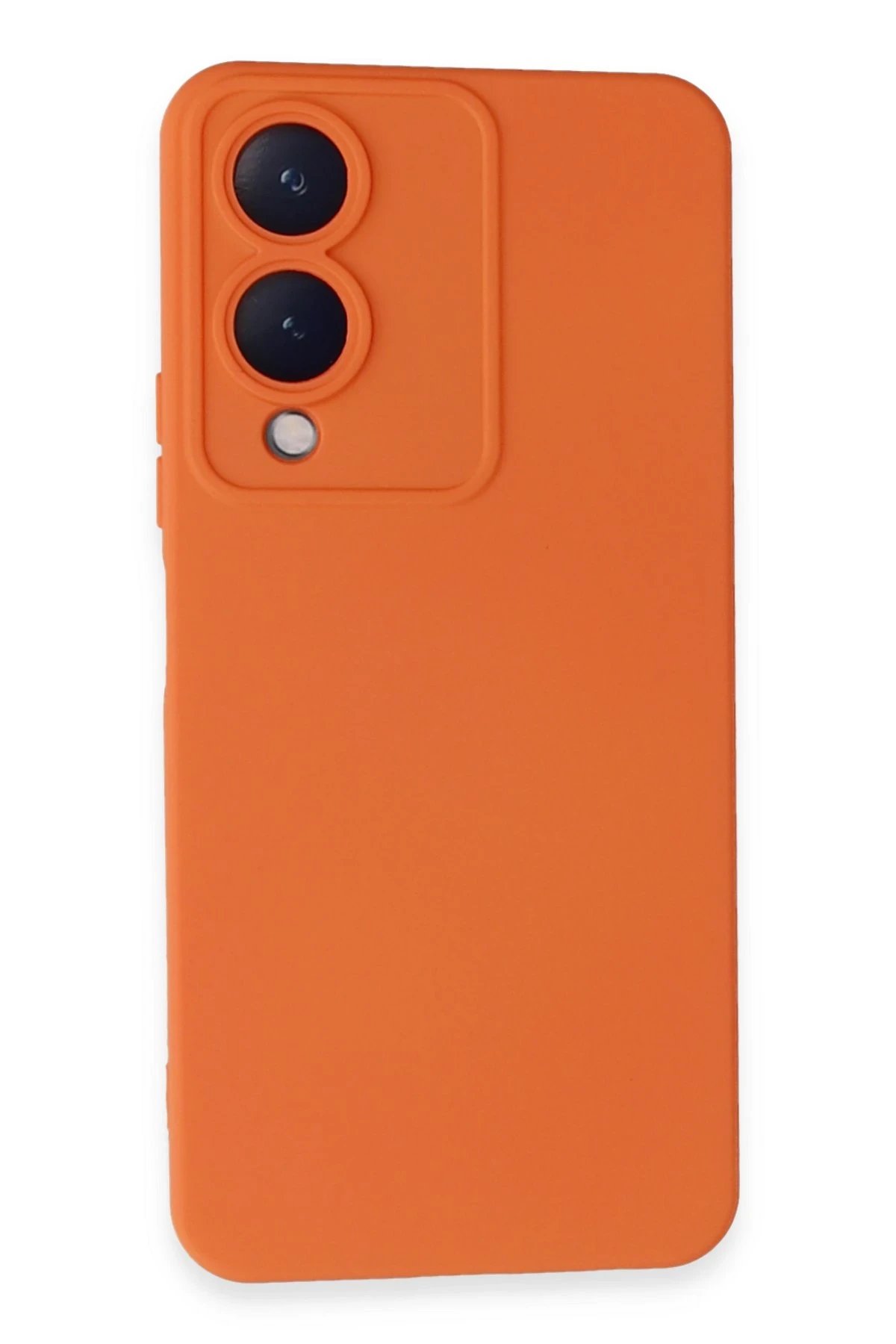 Vivo Y17S Kılıf Nano içi Kadife Silikon - Turuncu-(5796)