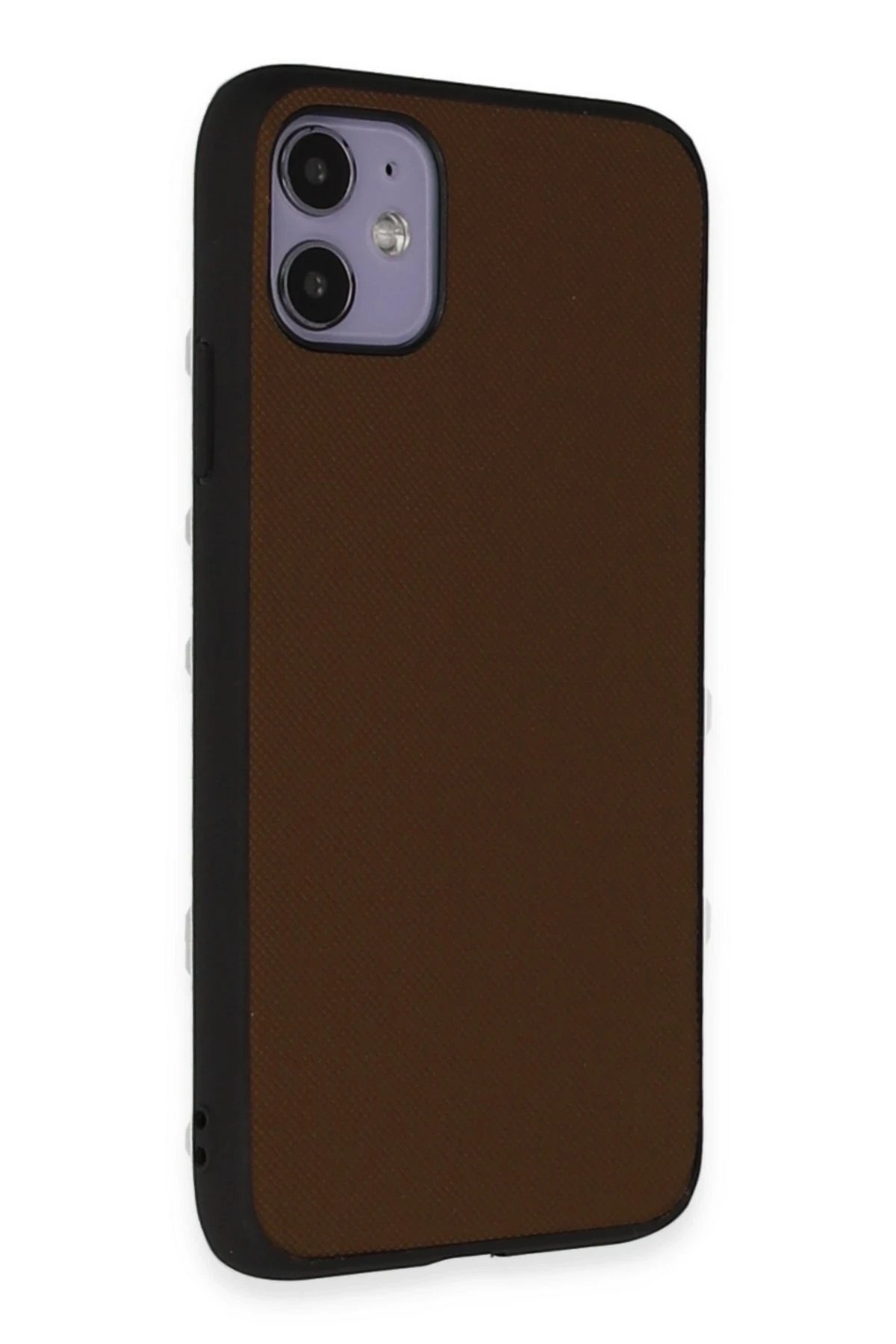 iPhone 11 Kılıf Taft Kapak - Kahverengi-(5796)