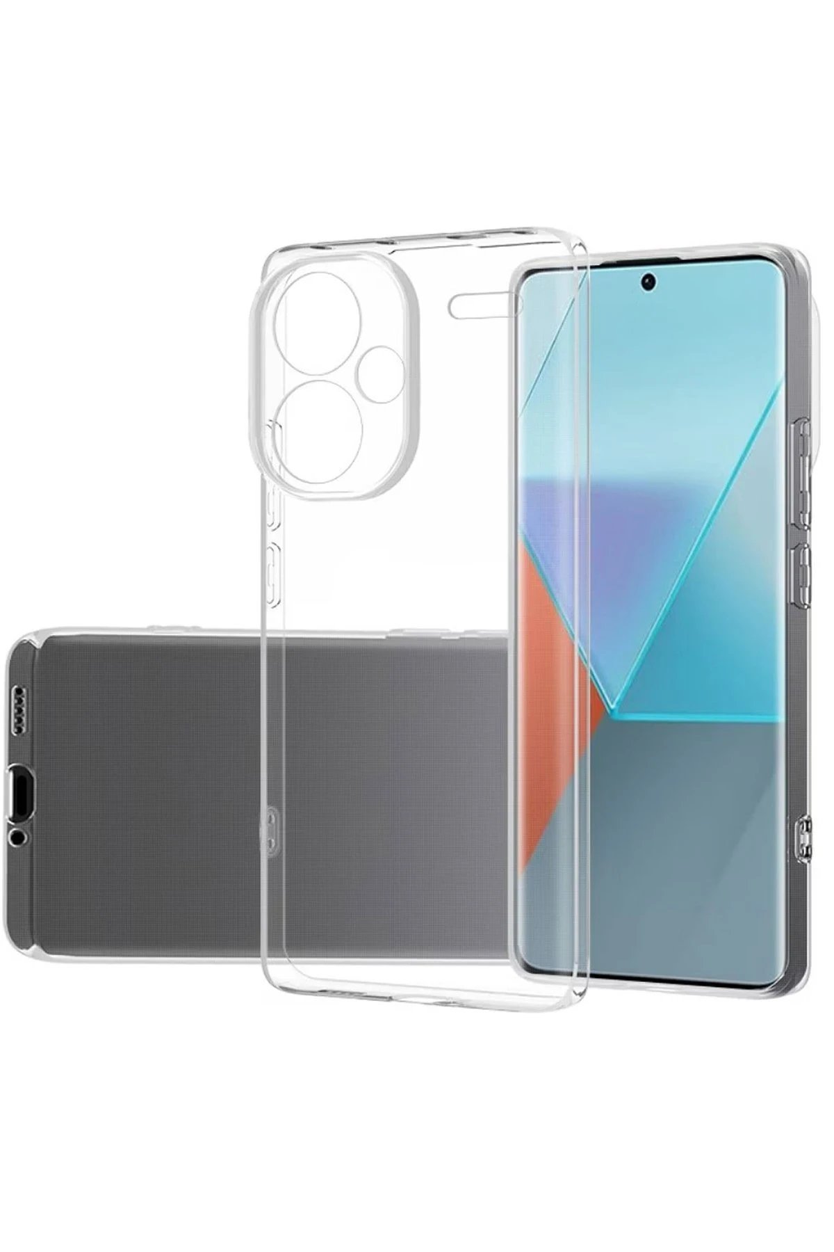 Xiaomi Redmi Note 13 Pro Plus Kılıf Lüx Şeffaf Silikon-(5796)