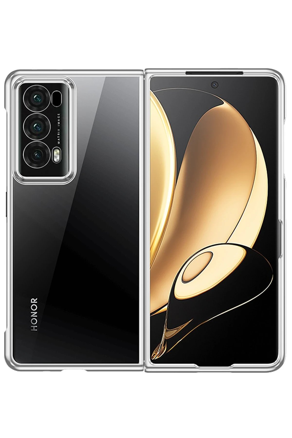 Huawei Honor Magic V2 Kılıf Jasper Kapak - Gümüş-(5796)