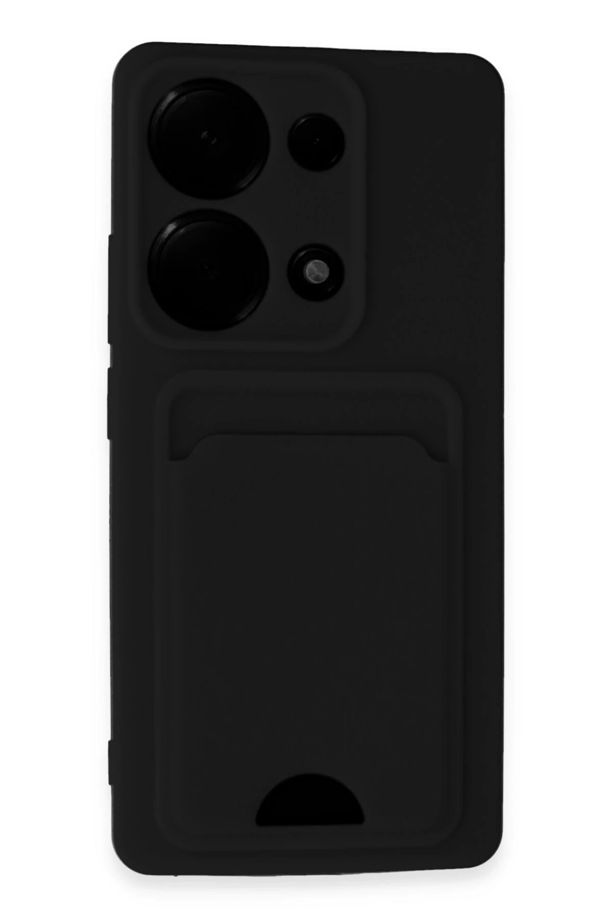 Xiaomi Redmi Note 13 Pro 4G Kılıf Kelvin Kartvizitli Silikon - Siyah-(5796)