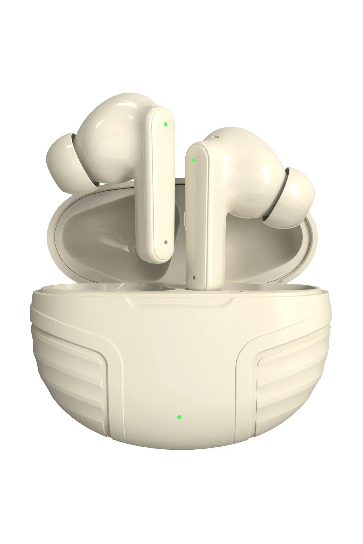 LS-19 Aktif Gürültü Engelleyici Özellikli Bluetooth 5.4 Kablosuz Airpods Kulaklık - Krem-(5796)