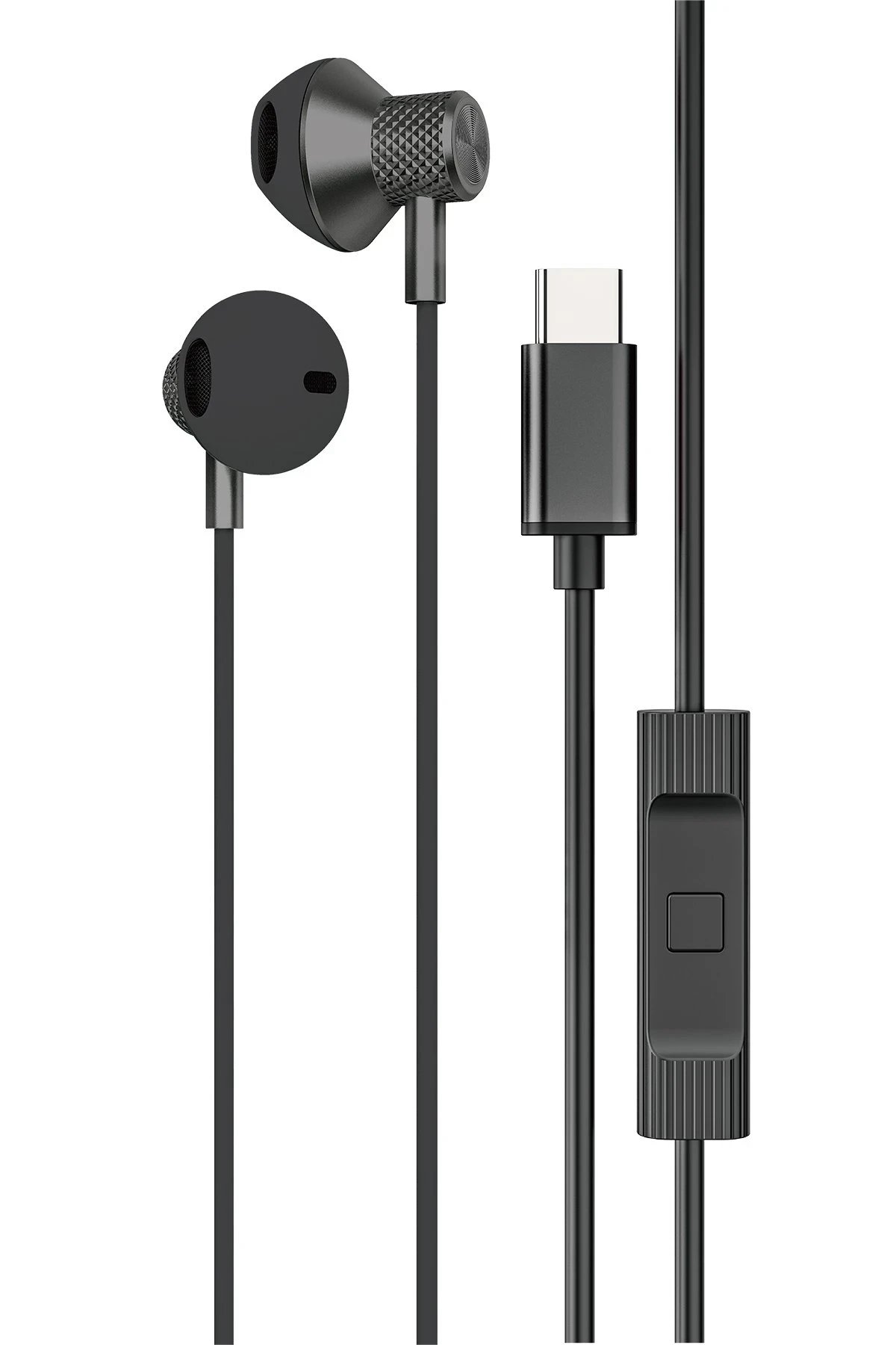 LS-730 1.2M iPhone 15 Serisi ile Uyumlu Type-C Kablolu Kulaklık - Siyah-(5796)