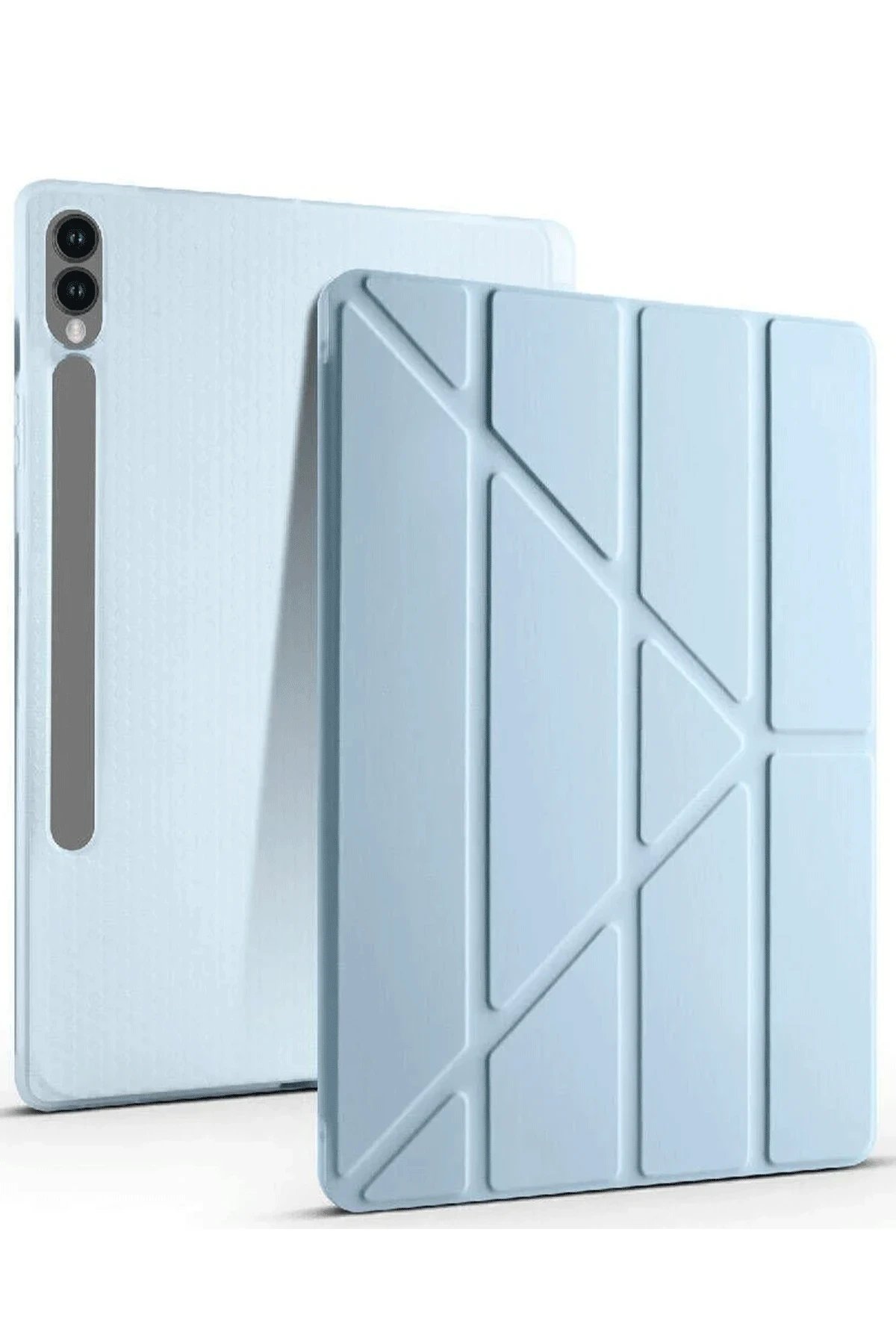 Samsung Galaxy X610 Tab S9 FE Plus 12.4 Kılıf Kalemlikli Mars Tablet Kılıfı - Mavi-(5796)