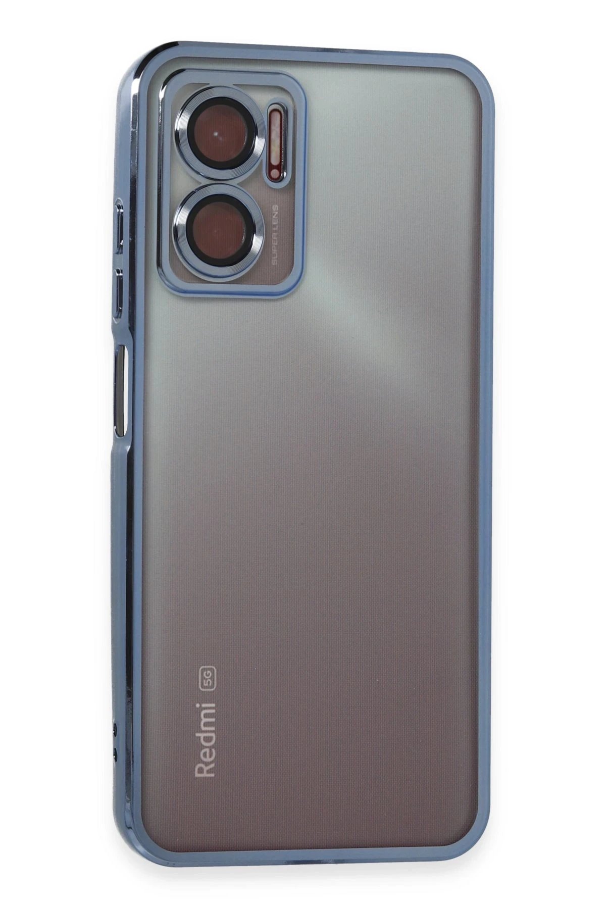 Xiaomi Redmi Note 11E Kılıf Lensli Silikon - Açık Mavi-(5796)