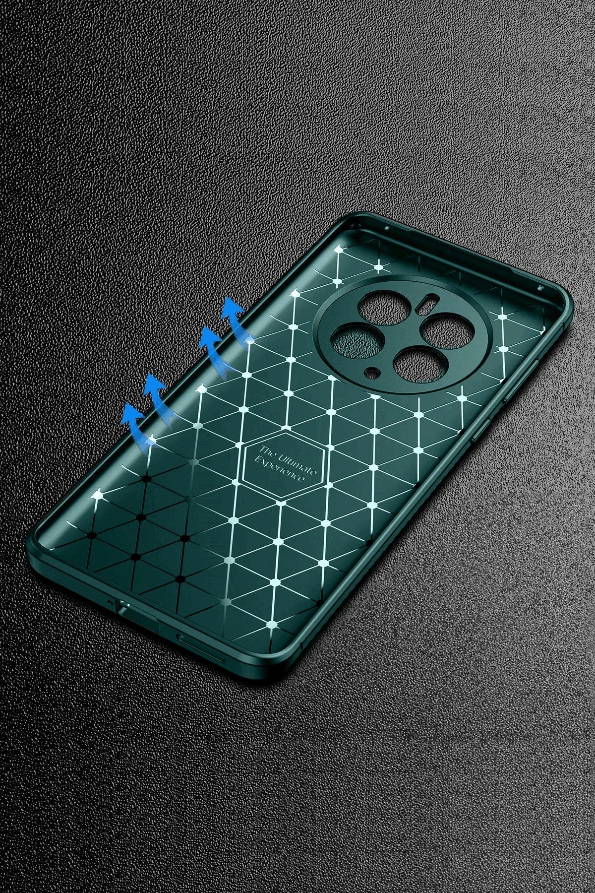 Realme 12 Pro Plus Kılıf Auto Focus Karbon Kapak - Koyu Yeşil-(5796)